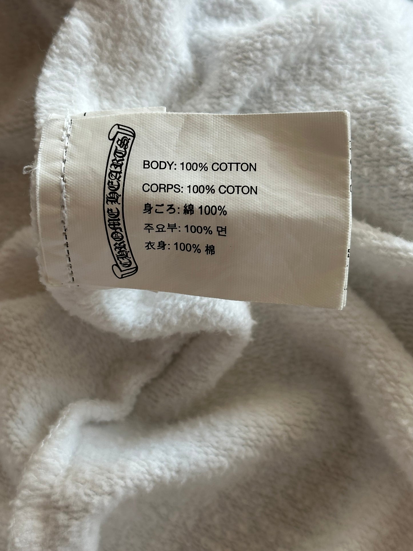 Chrome Hearts White & Black Flame Logo Zip Up Hoodie
