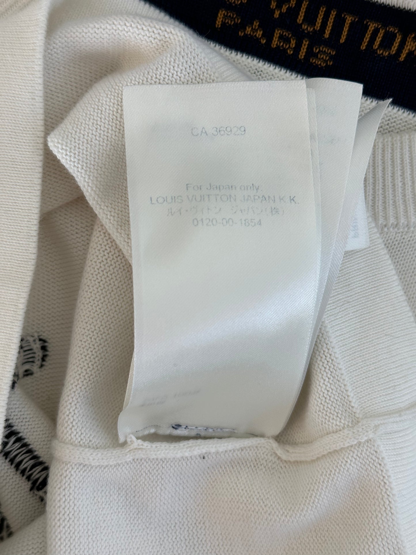 Louis Vuitton White End Goal Intarsia T-Shirt