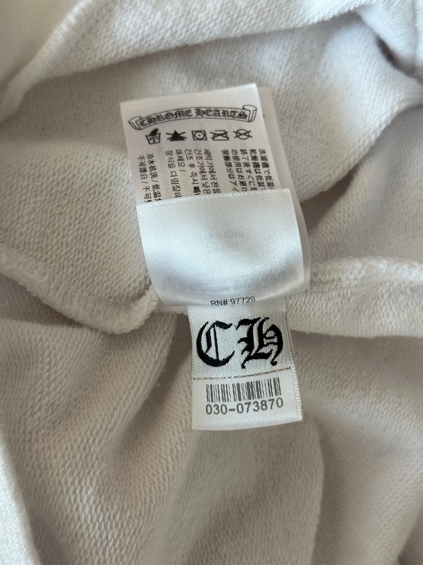 Chrome Hearts White & Black Cross Jacquard Horseshoe Logo Hoodie