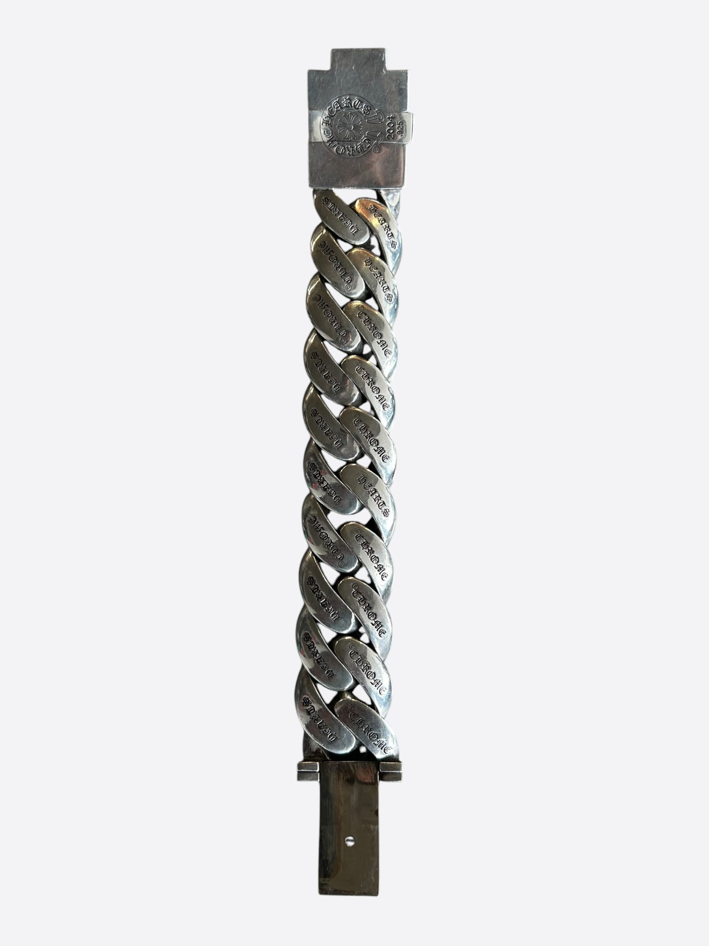 Chrome Hearts Silver Plus Cross XL Cuban Bracelet