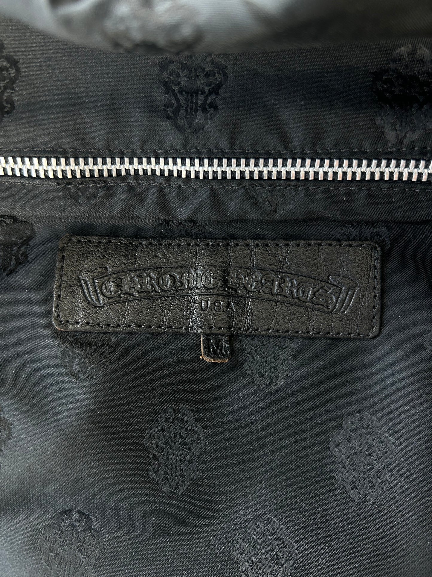 Chrome Hearts Black Nylon & Leather Fleur Duffel Bag