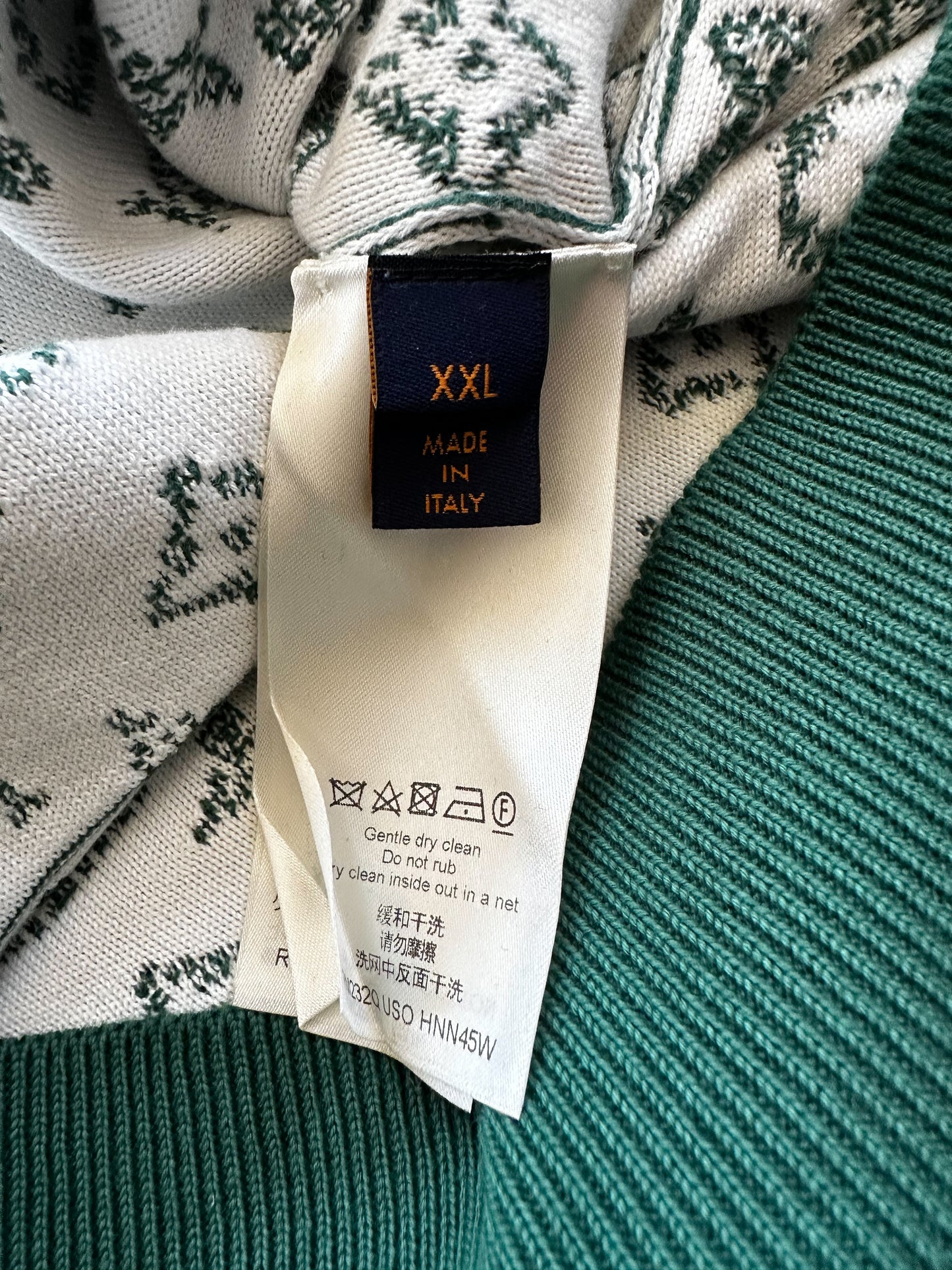 Louis Vuitton Green & White Monogram Gradient Hoodie