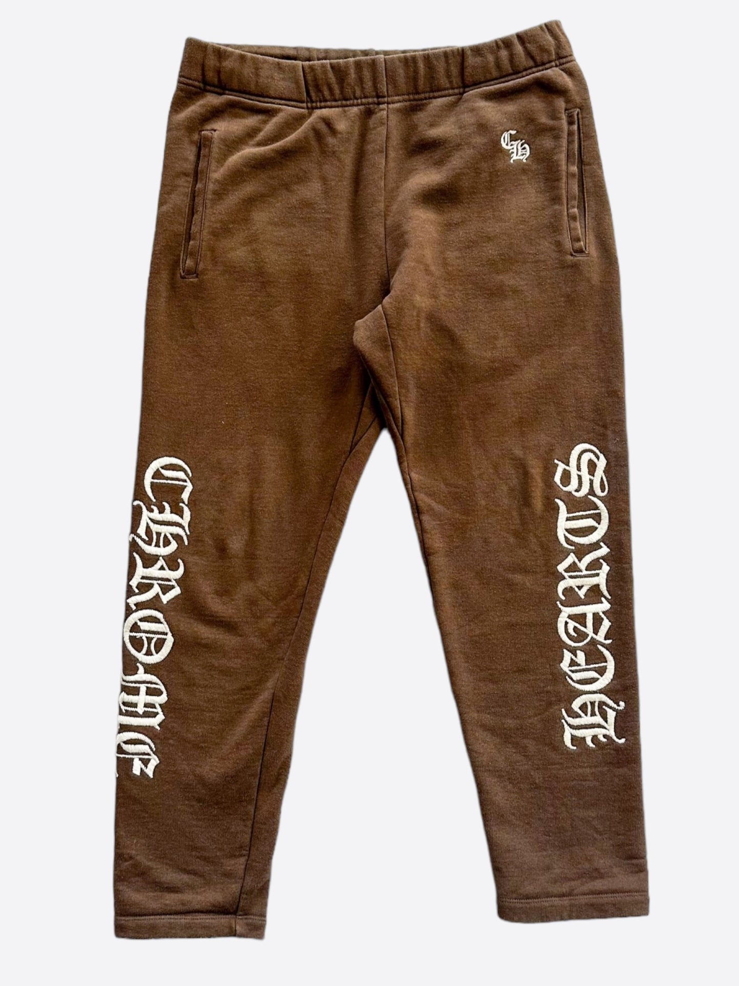 Chrome Hearts Brown & White Slo Ride Embroidered Sweatpants