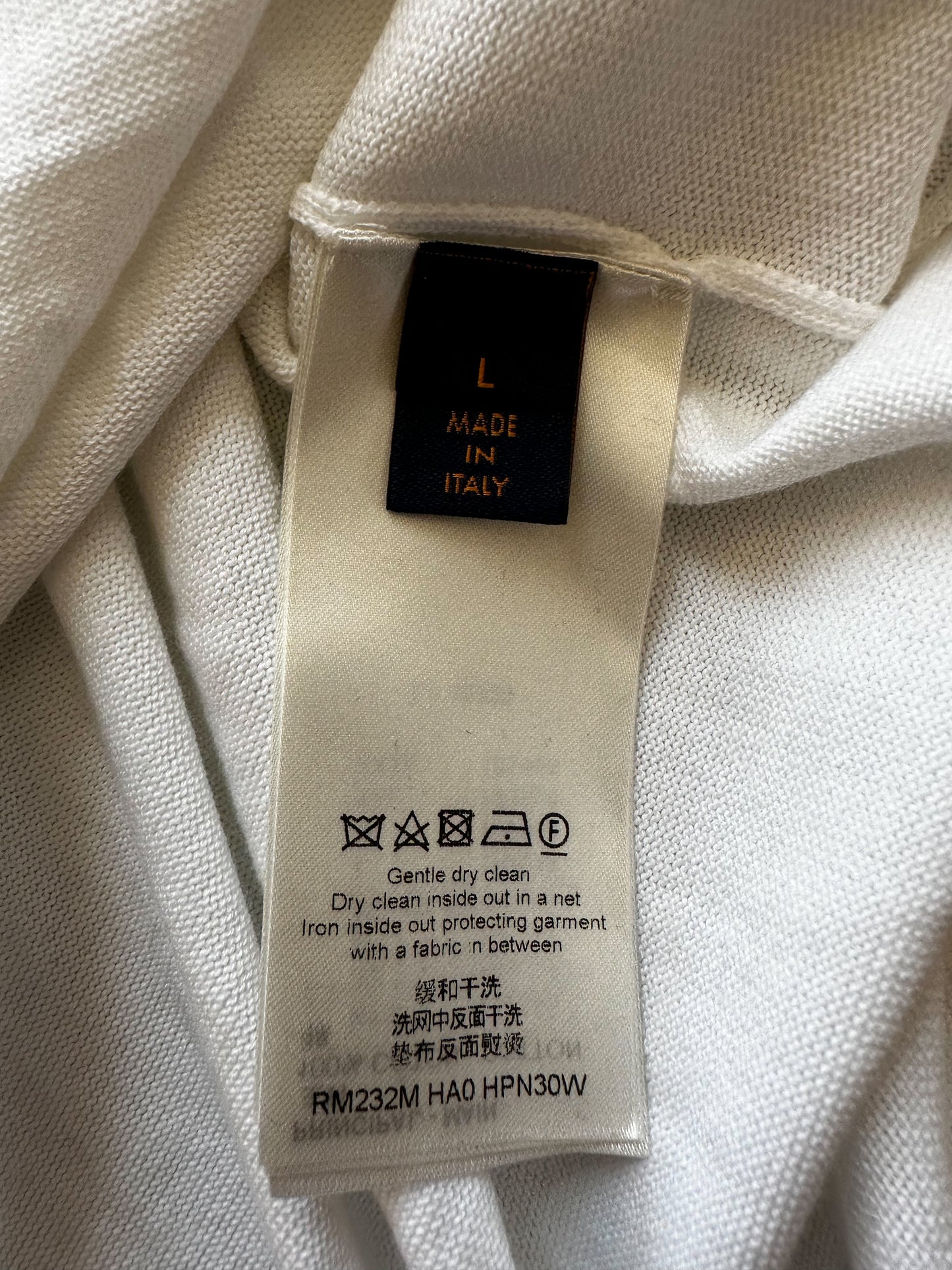 Louis Vuitton White & Pink Flower Logo Intarsia T-Shirt