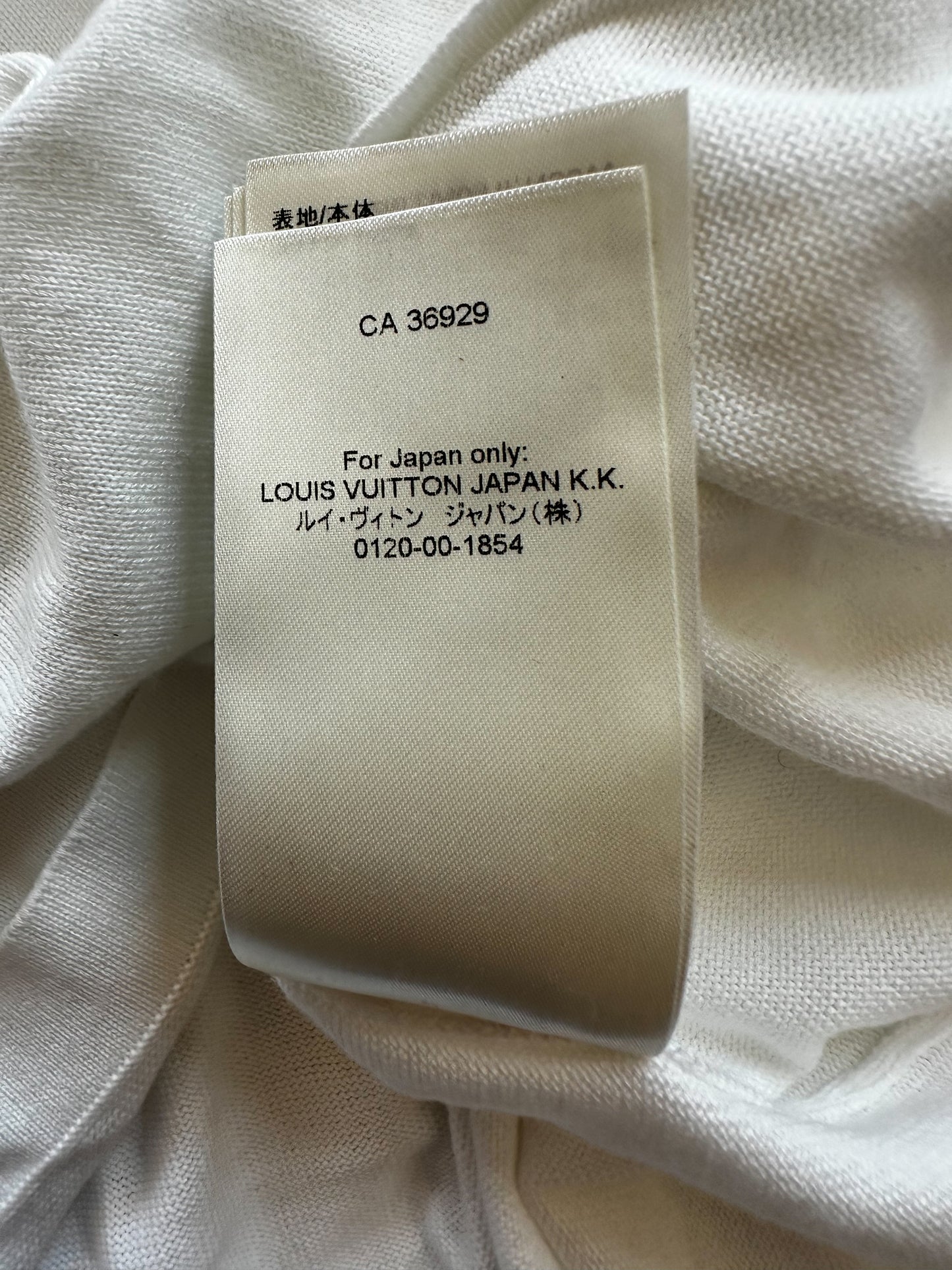 Louis Vuitton White & Pink Flower Logo Intarsia T-Shirt