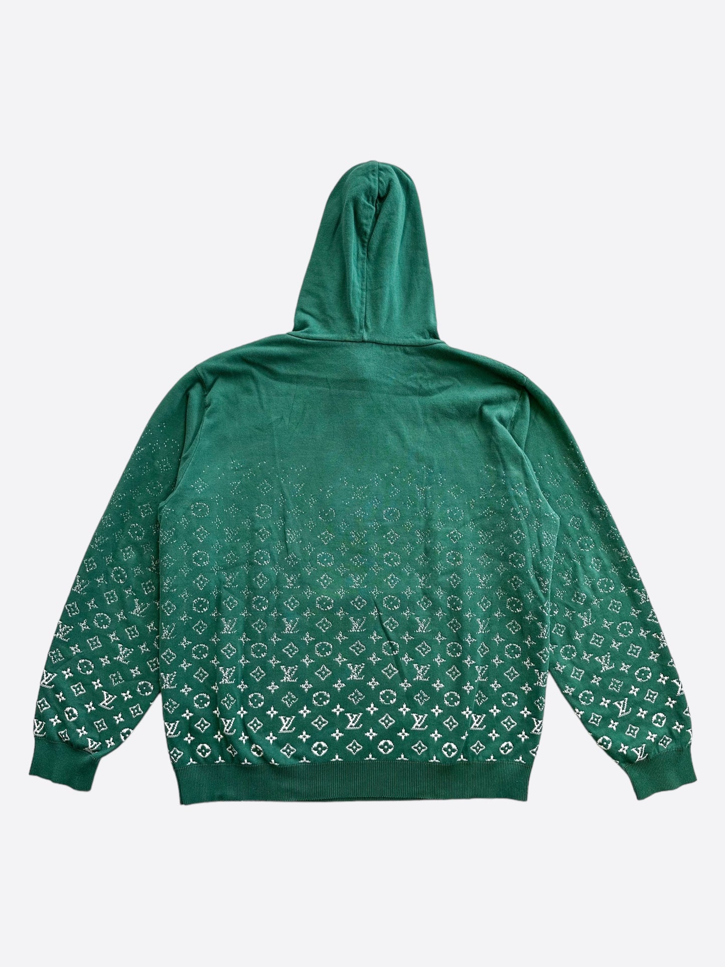 Louis Vuitton Green & White Monogram Gradient Hoodie
