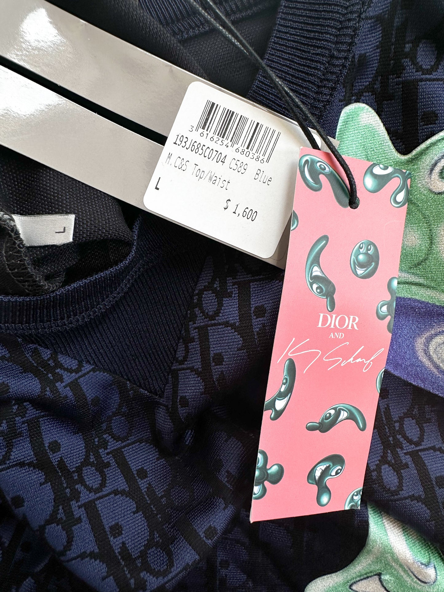 Dior Kenny Scharf Purple Oblique Faces T-Shirt