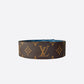 Louis Vuitton Blue & Brown Monogram Reversible Belt
