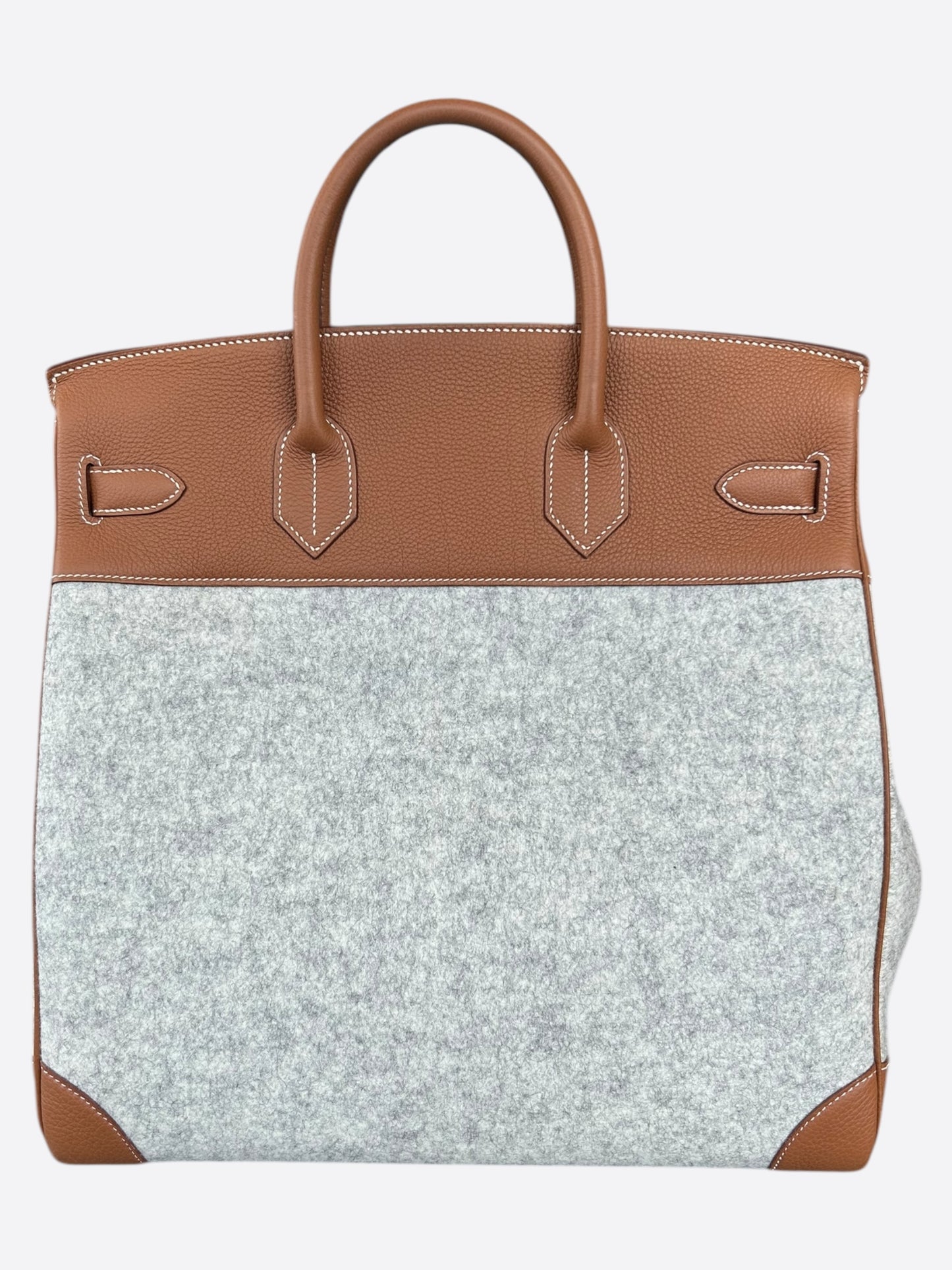 Hermes Brown & Grey Togo & Wool Hac Birkin 40