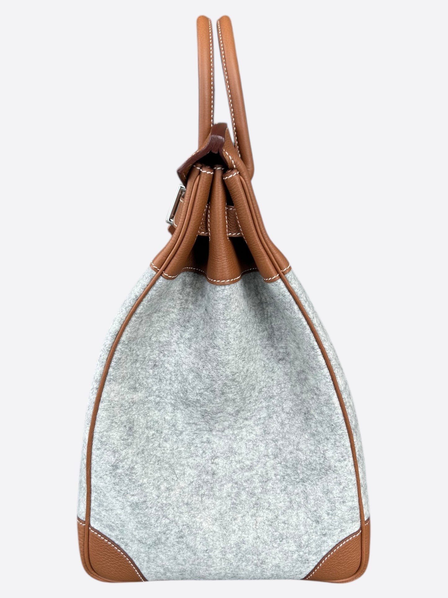 Hermes Brown & Grey Togo & Wool Hac Birkin 40