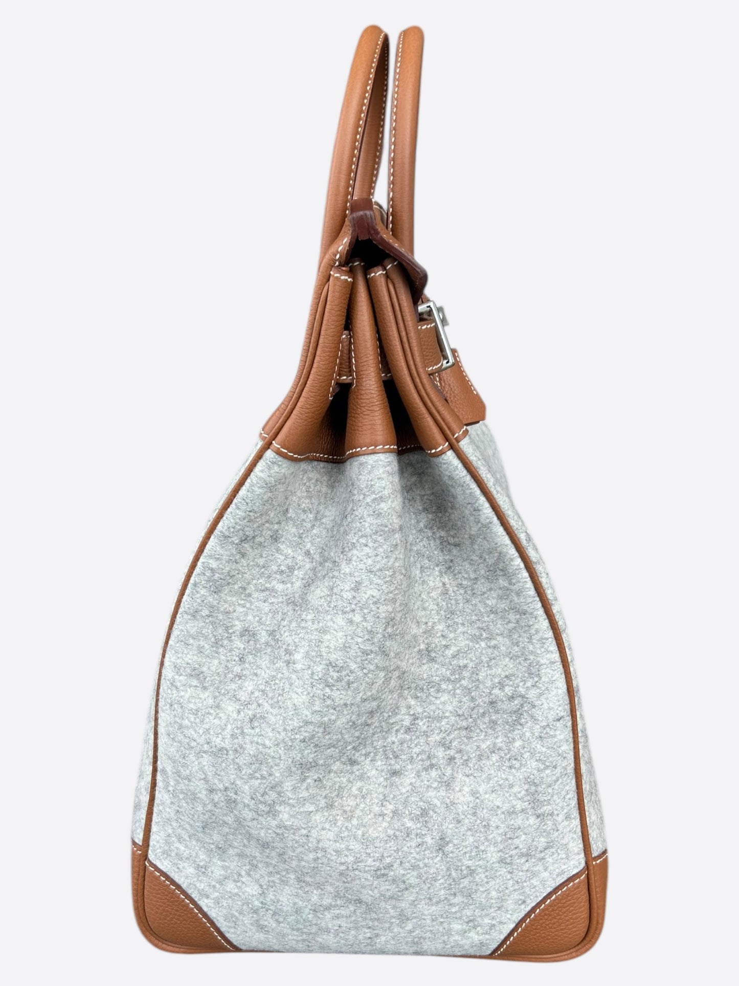 Hermes Brown & Grey Togo & Wool Hac Birkin 40