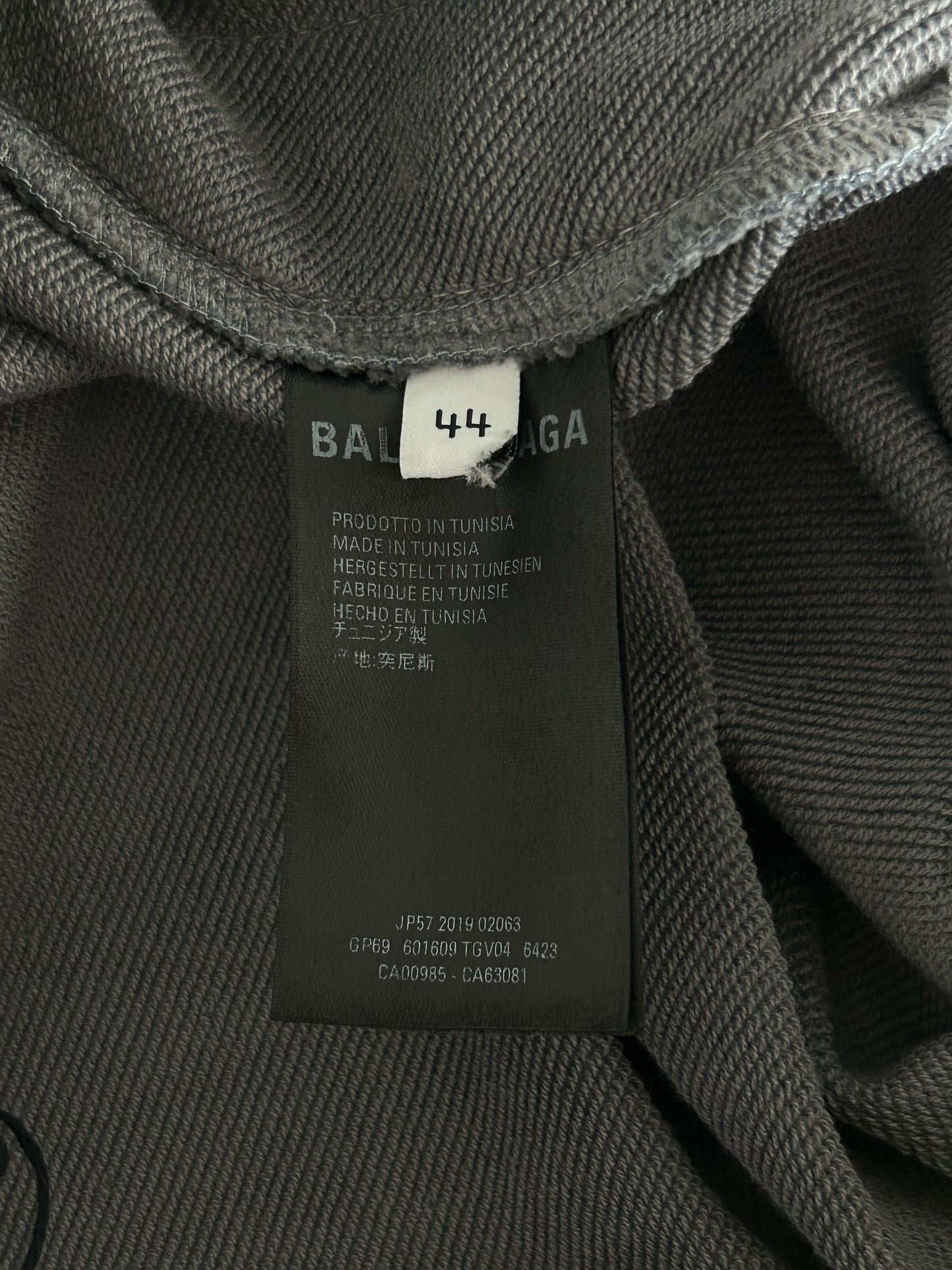 Balenciaga Grey & Yellow Embroidered Logo Trackpants