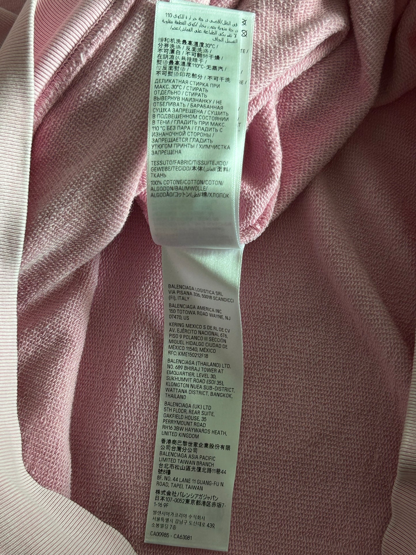 Balenciaga Pink & Black Logo Hoodie