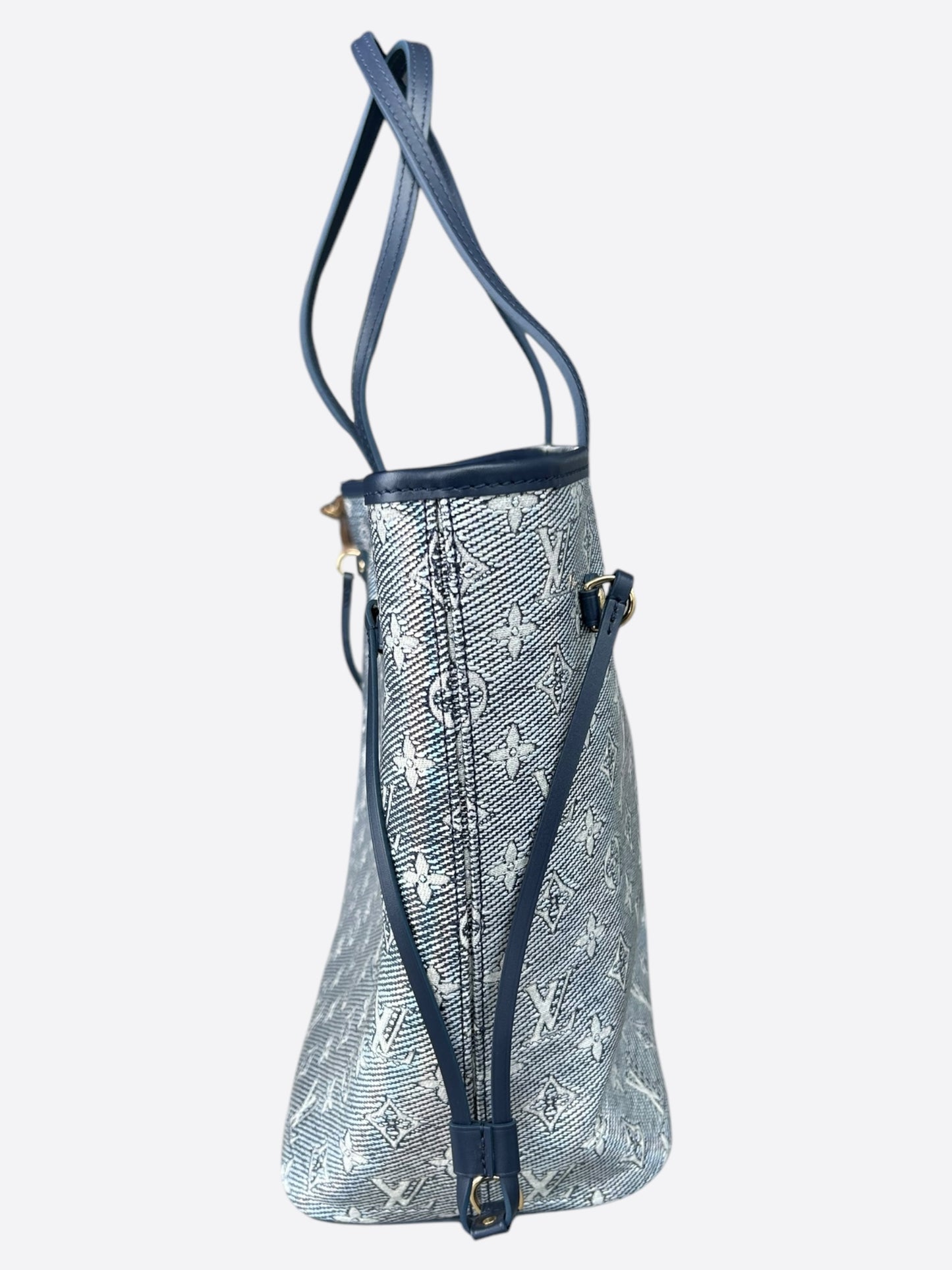 Louis Vuitton Navy & White Iridescent Monogram Neverfull MM