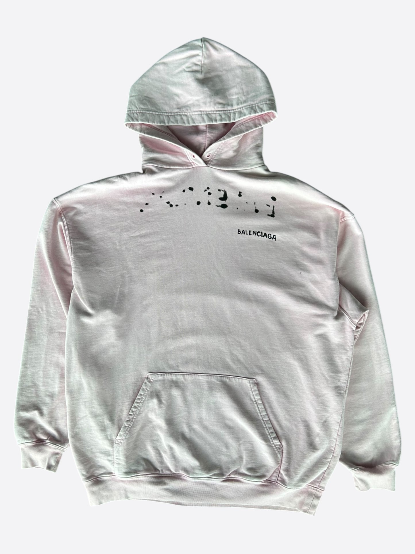 Balenciaga Pink & Black Logo Hoodie