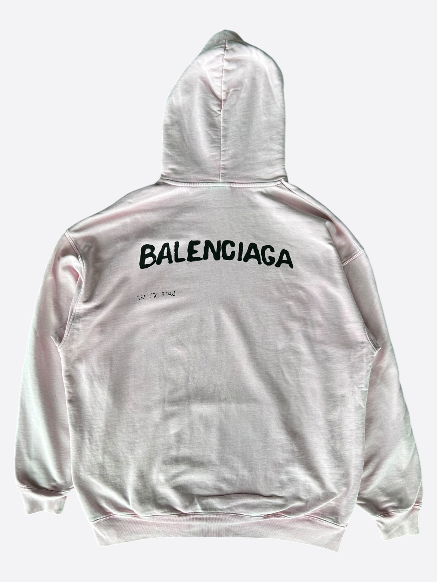 Balenciaga Pink & Black Logo Hoodie