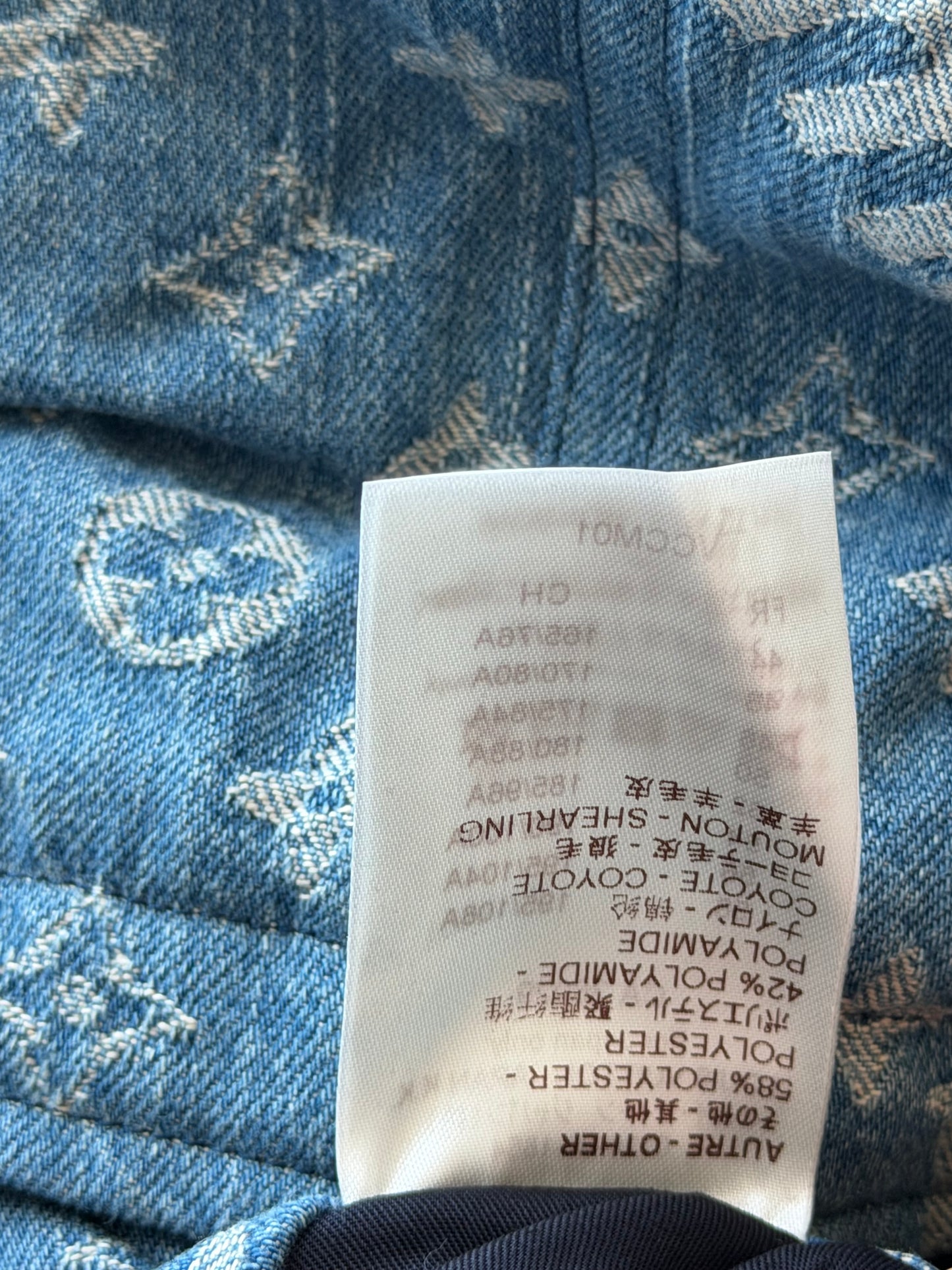 Louis Vuitton Supreme Blue Monogram Denim Parka