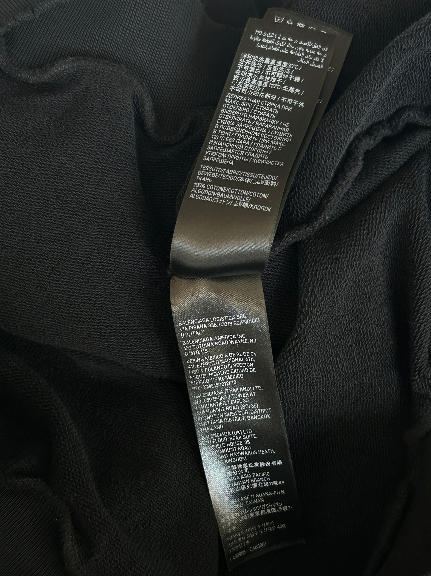 Balenciaga Black & White Campaign Logo Hoodie