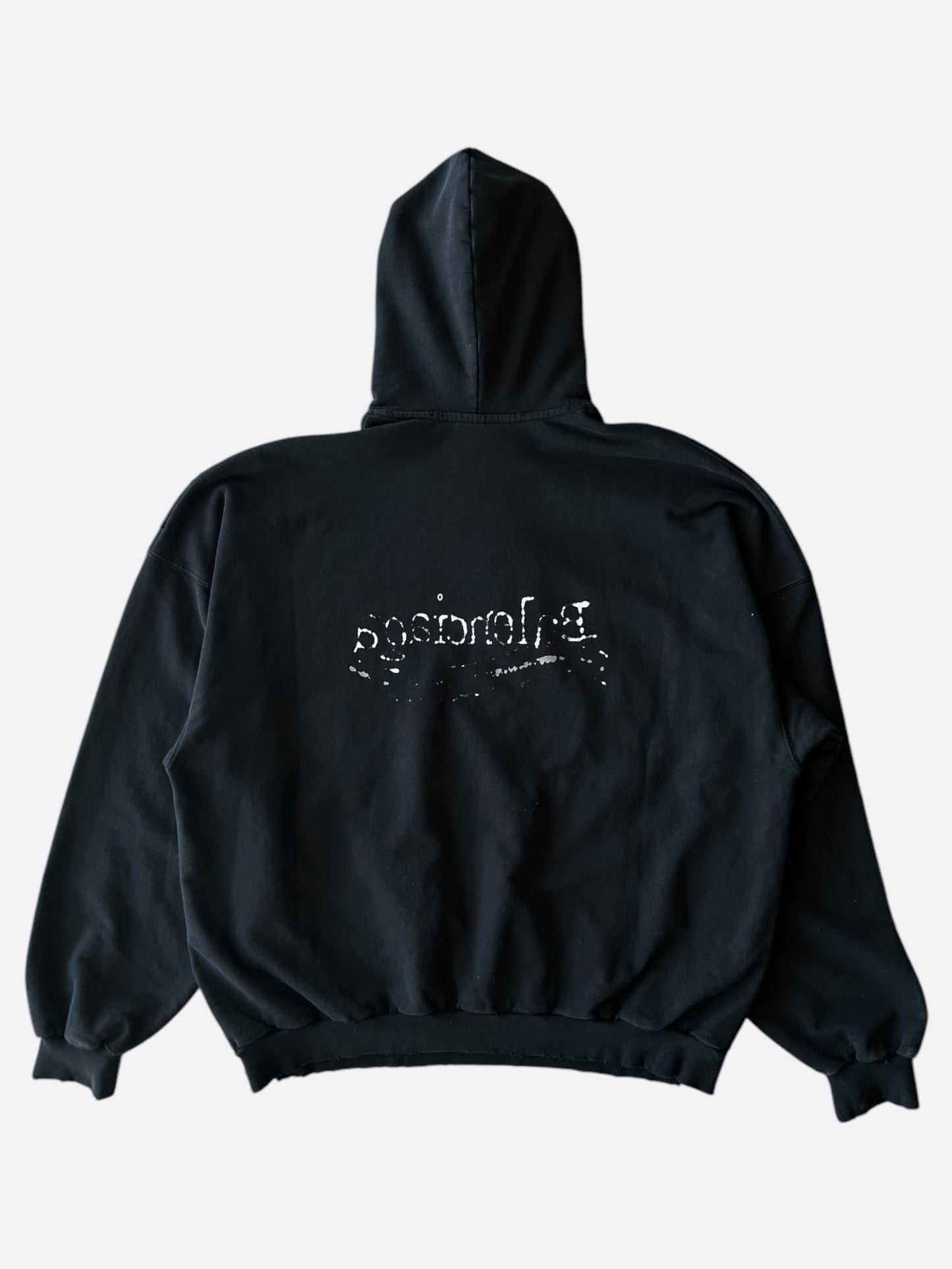 Balenciaga Black & White Campaign Logo Hoodie