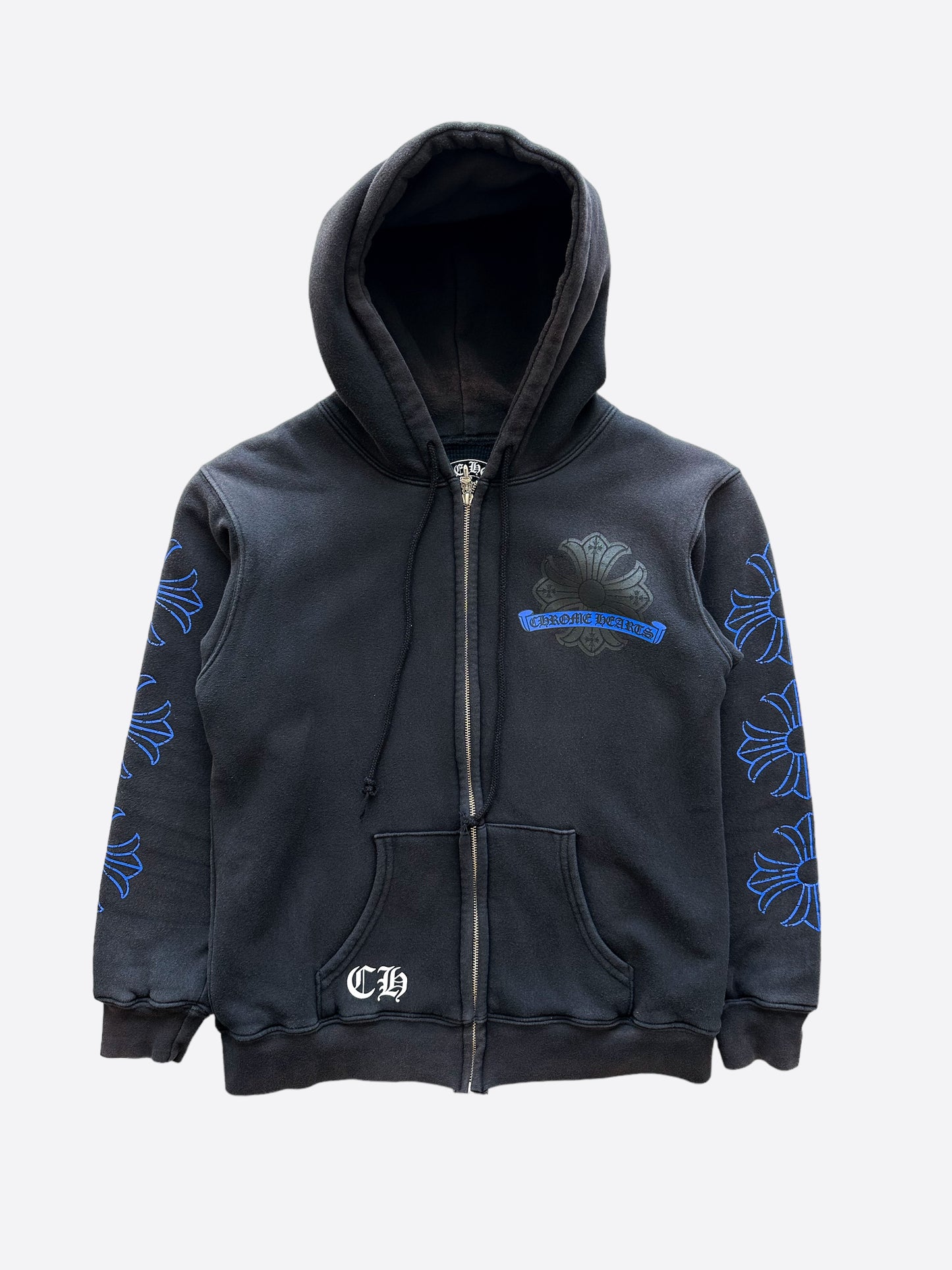 Chrome Hearts Black & Blue Horseshoe Logo Hoodie