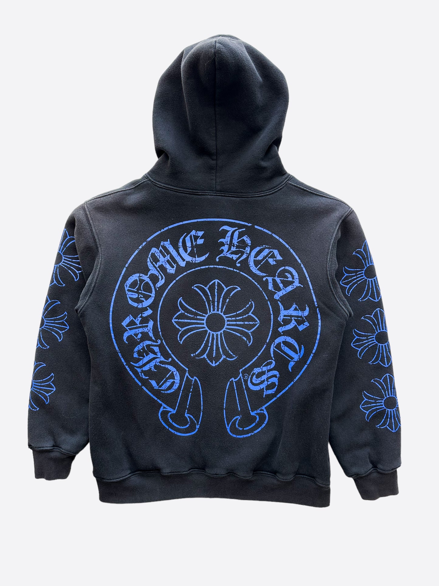 Chrome Hearts Black & Blue Horseshoe Logo Hoodie