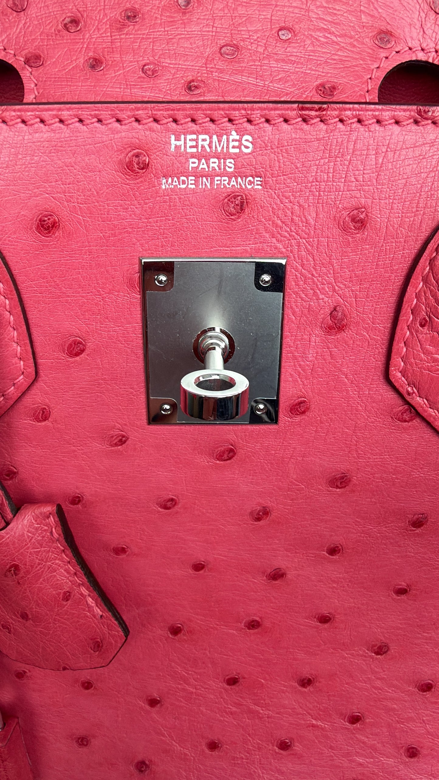 Hermès Pink Ostrich & Palladium Hardware Birkin 30
