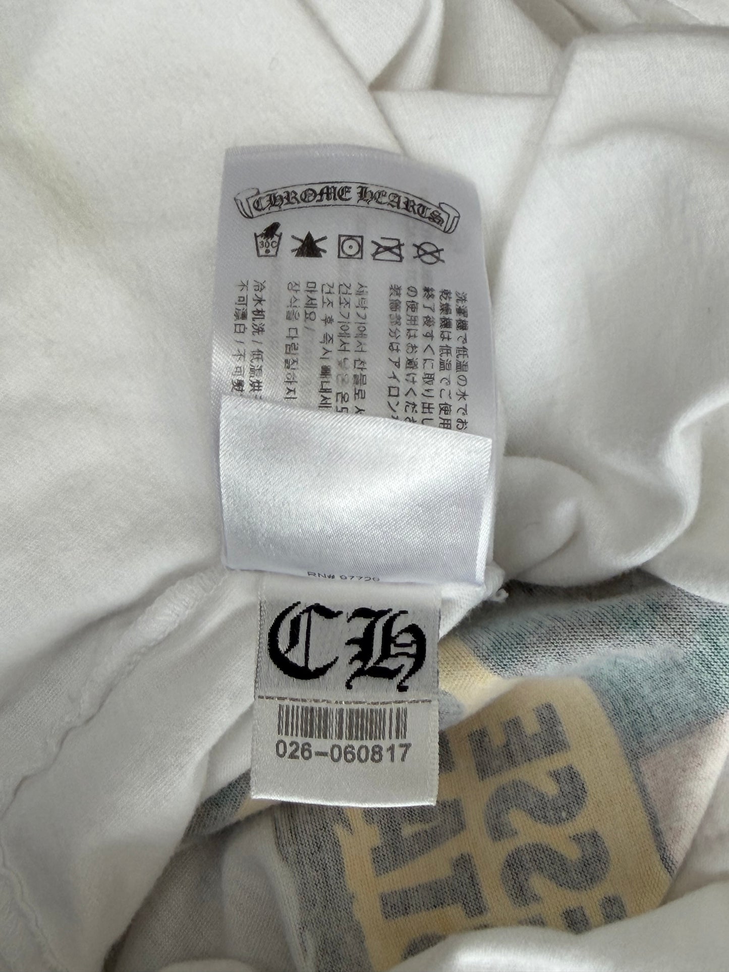 Chrome Hearts White Fire of Love Horseshoe Logo T-Shirt