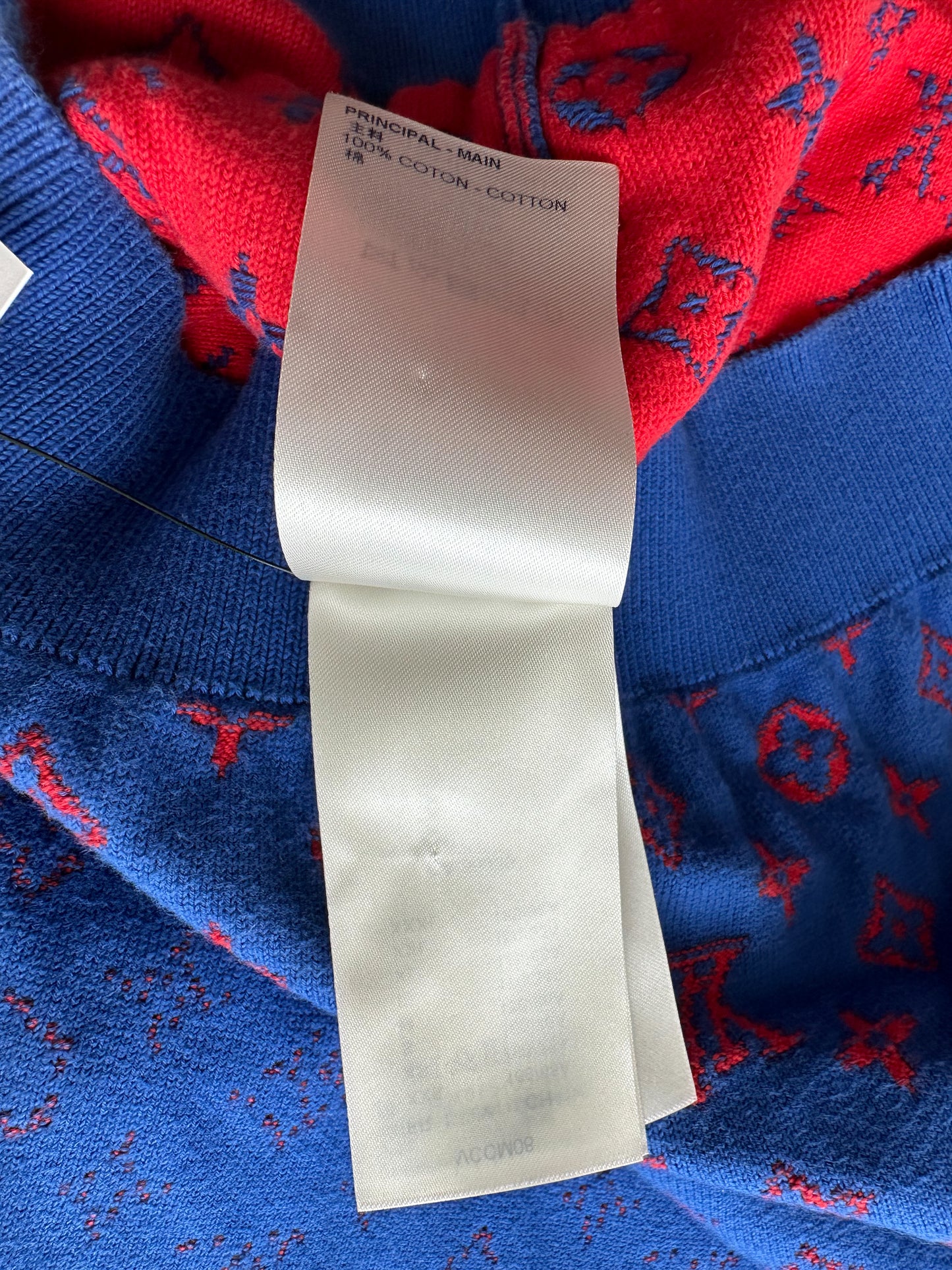 Louis Vuitton Blue & Red Monogram Gradient Sweater