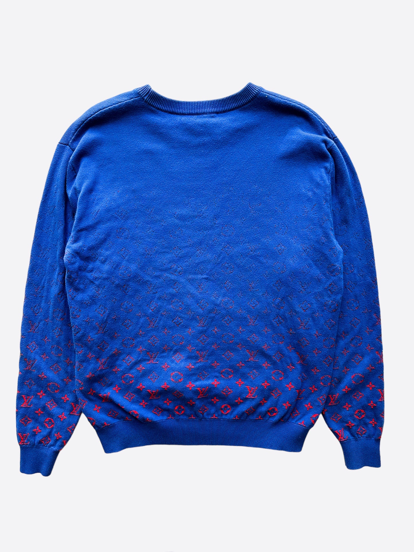 Louis Vuitton Blue & Red Monogram Gradient Sweater