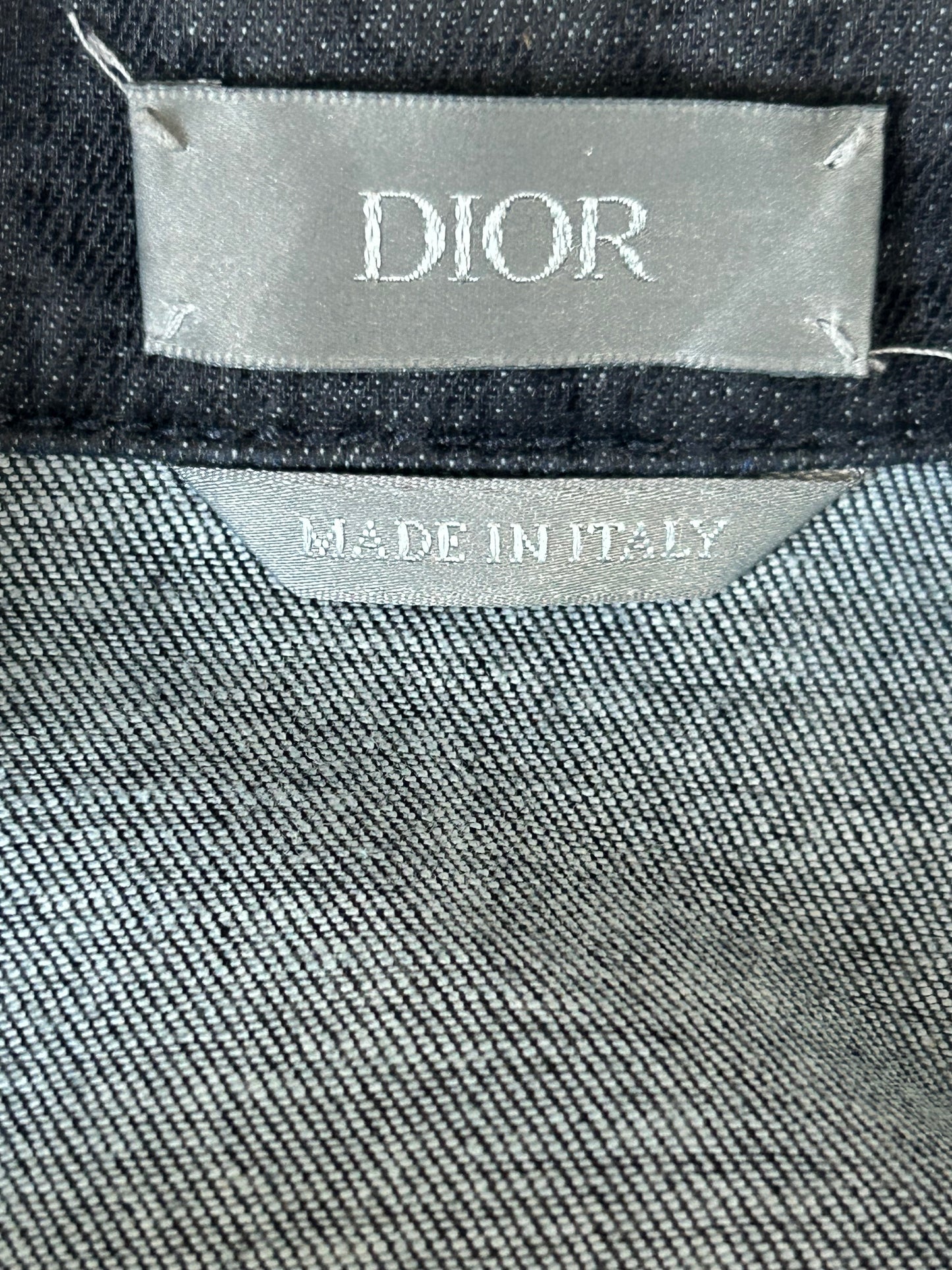 Dior Dark Blue Oblique Denim Button Up Shirt