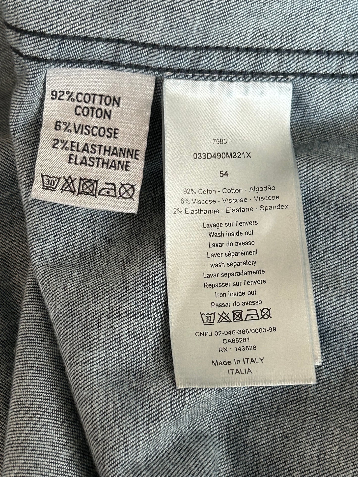 Dior Dark Blue Oblique Denim Button Up Shirt