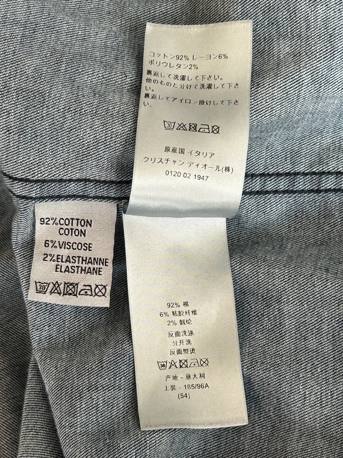 Dior Dark Blue Oblique Denim Button Up Shirt
