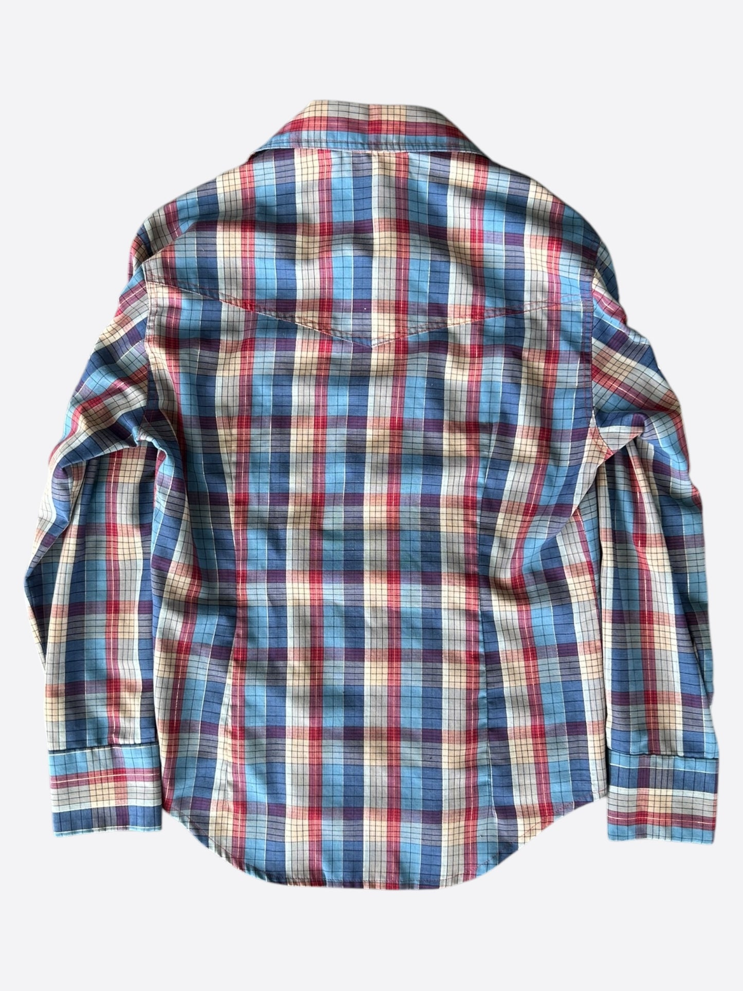 Chrome Hearts Blue & White Leather Floral Patch Flannel