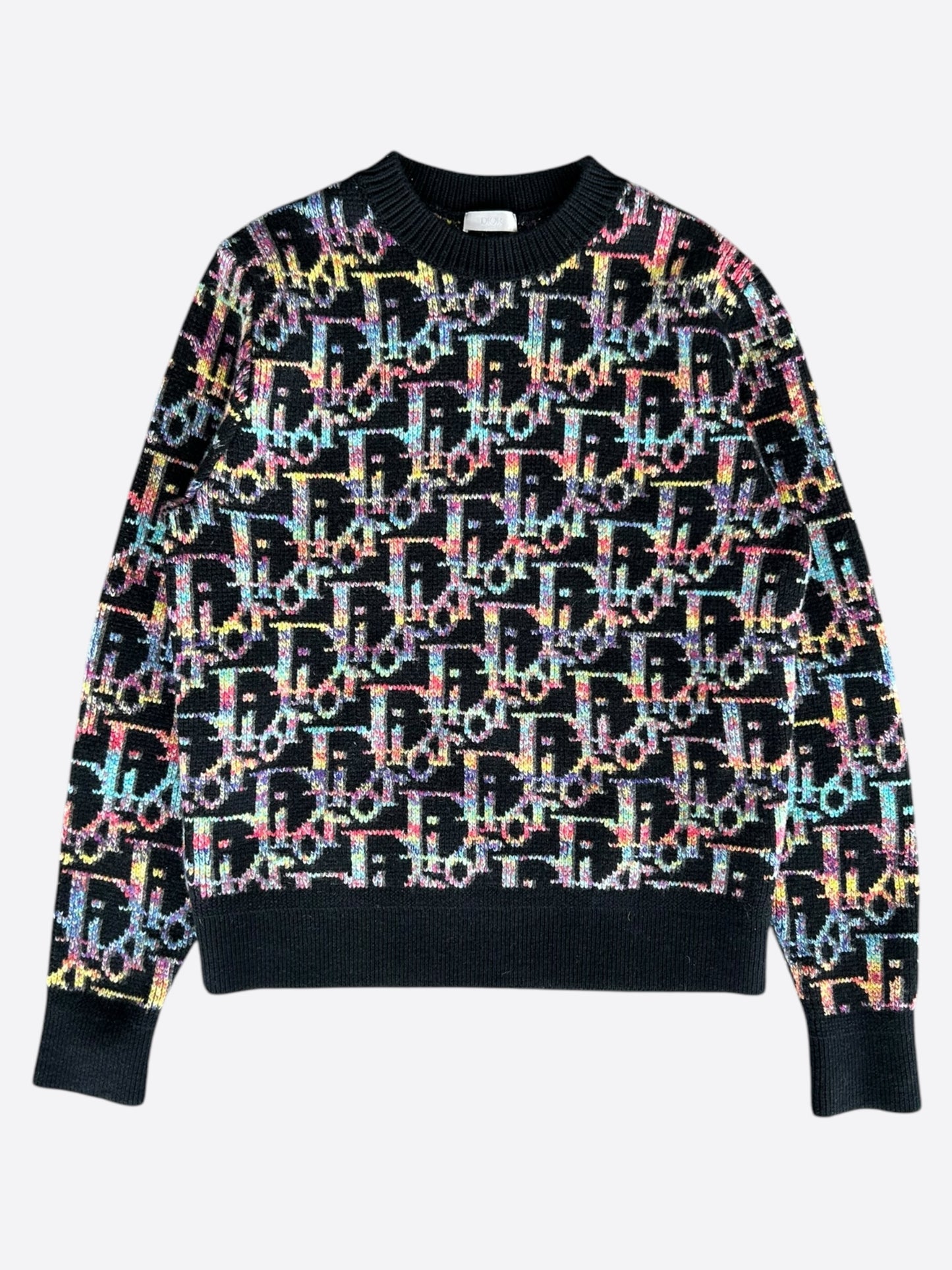 Dior Black Multicolor Oblique Wool Sweater