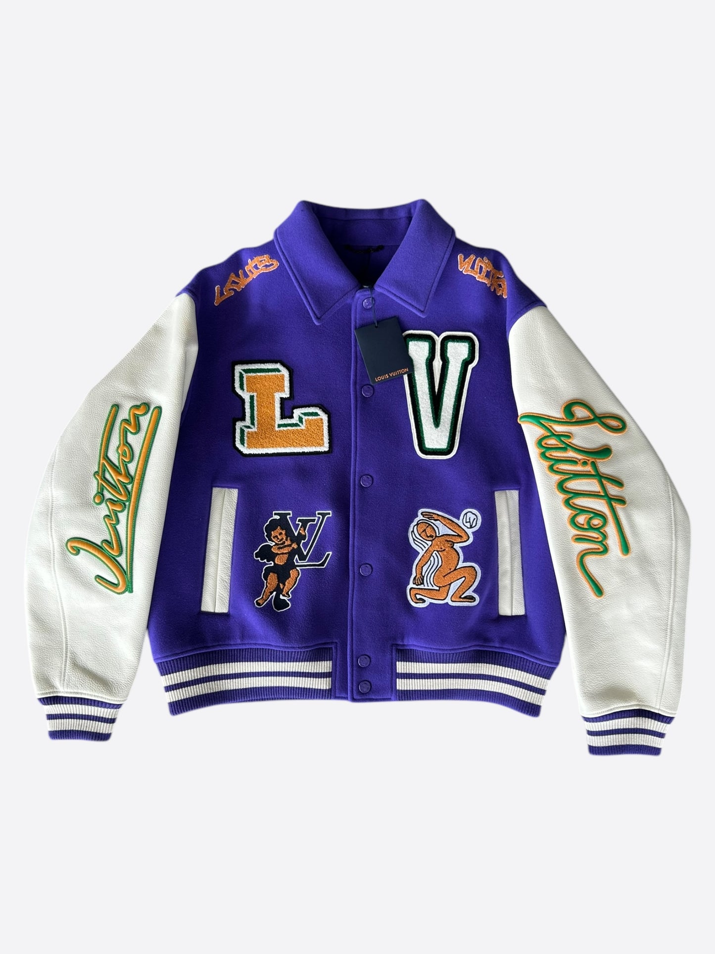 Louis Vuitton Purple & White Frog Varsity Jacket