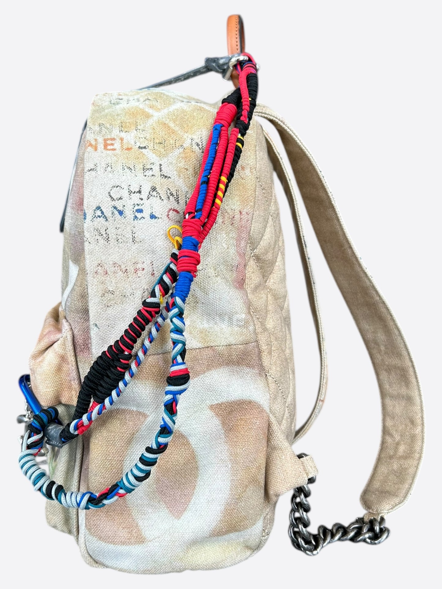 Chanel Beige & White Graffiti Backpack