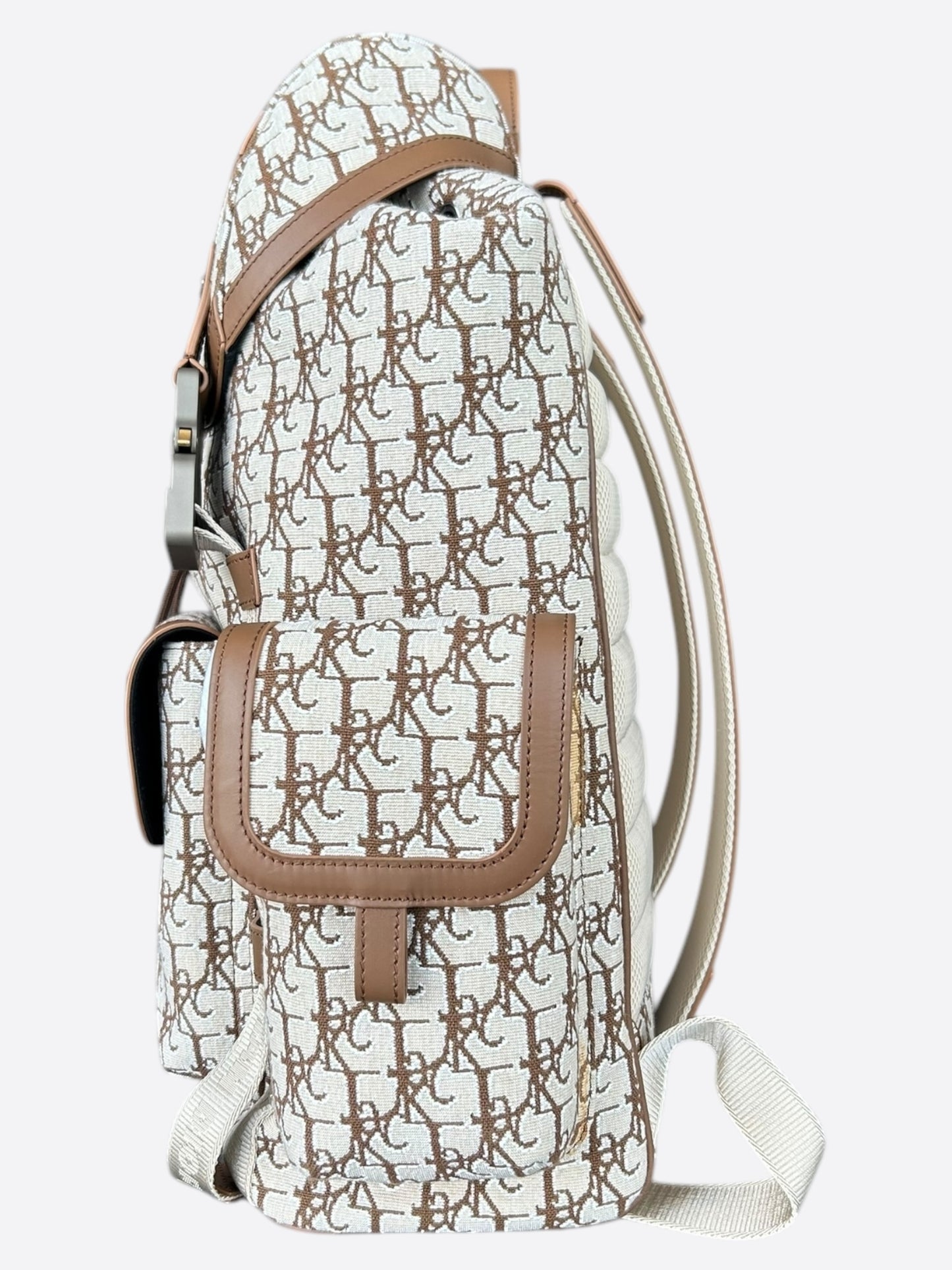 Dior Cactus Jack Beige & Brown Oblique Hit The Road Backpack