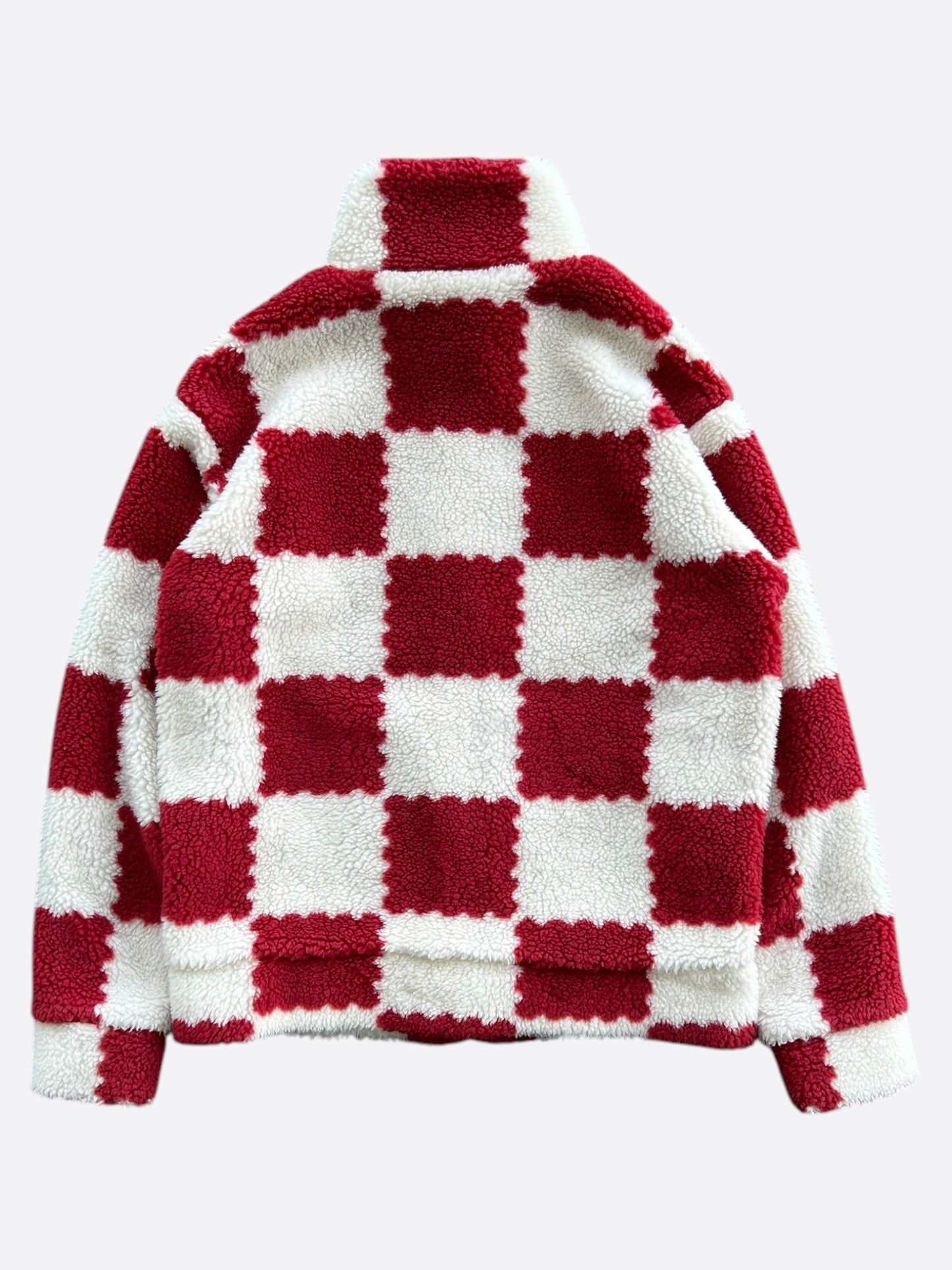 Louis Vuitton Nigo Red & White Checkered Fleece Jacket