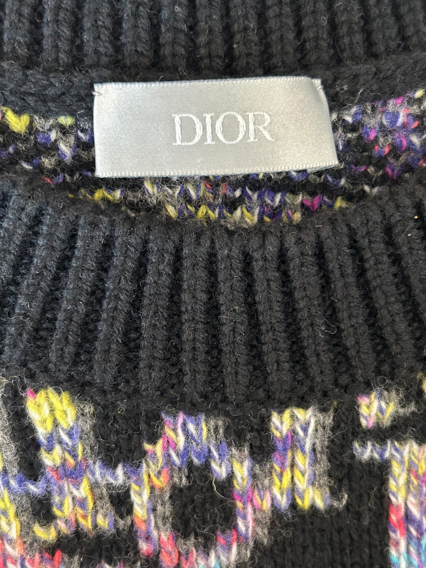Dior Black Multicolor Oblique Wool Sweater