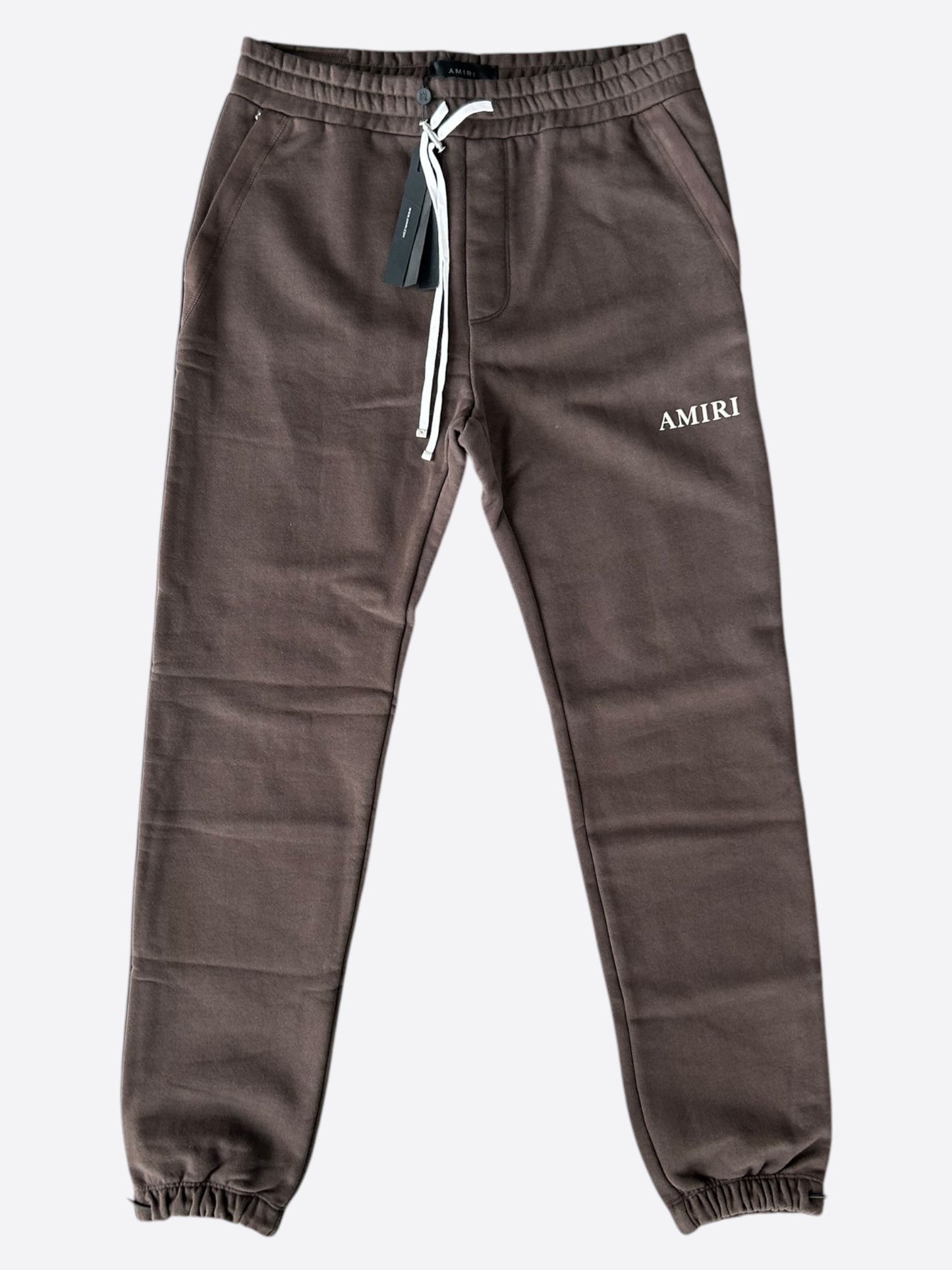 Amiri Brown & White Puff Logo Sweatpants