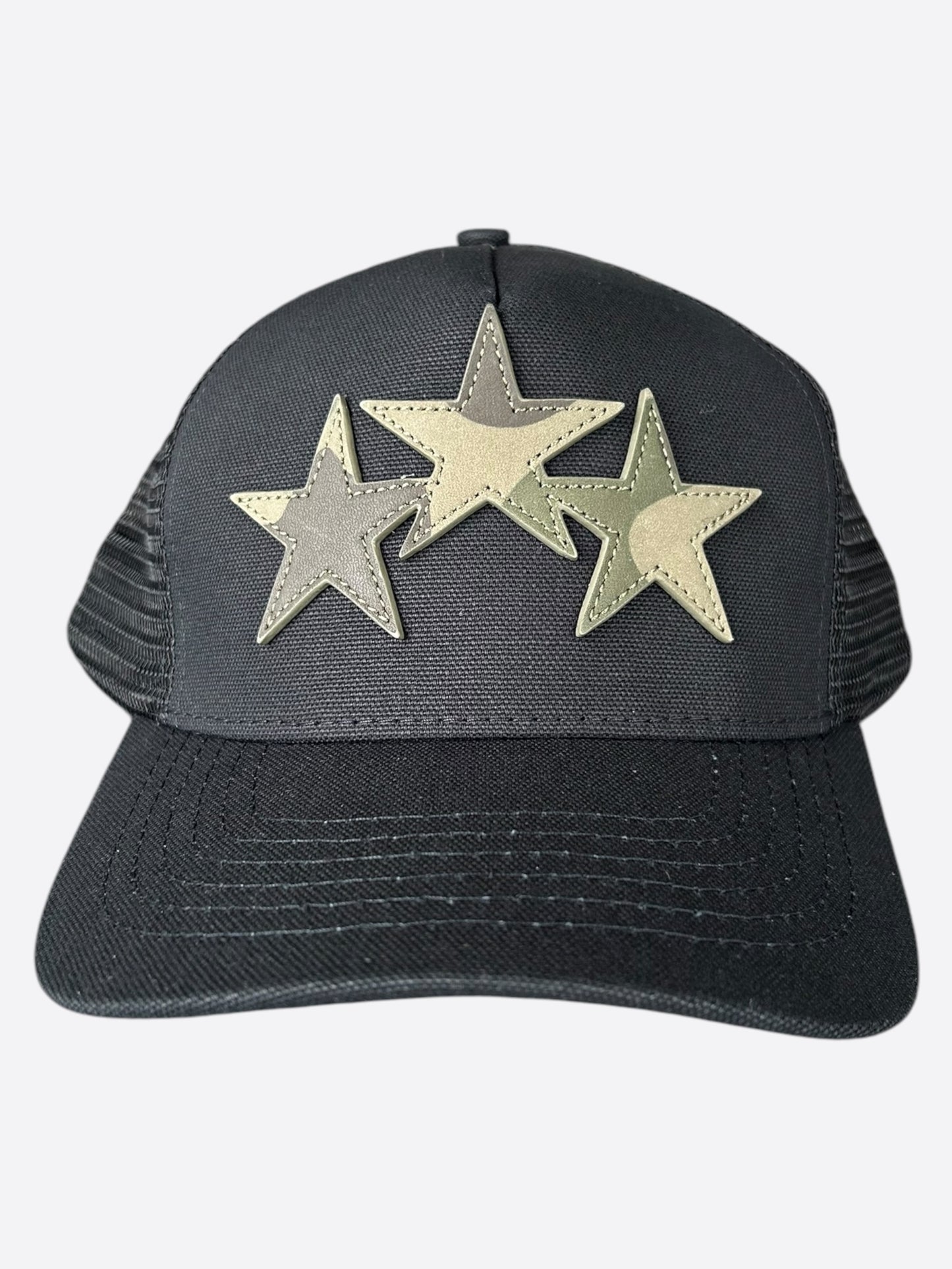 Amiri Black & Camouflage Triple Star Trucker Hat