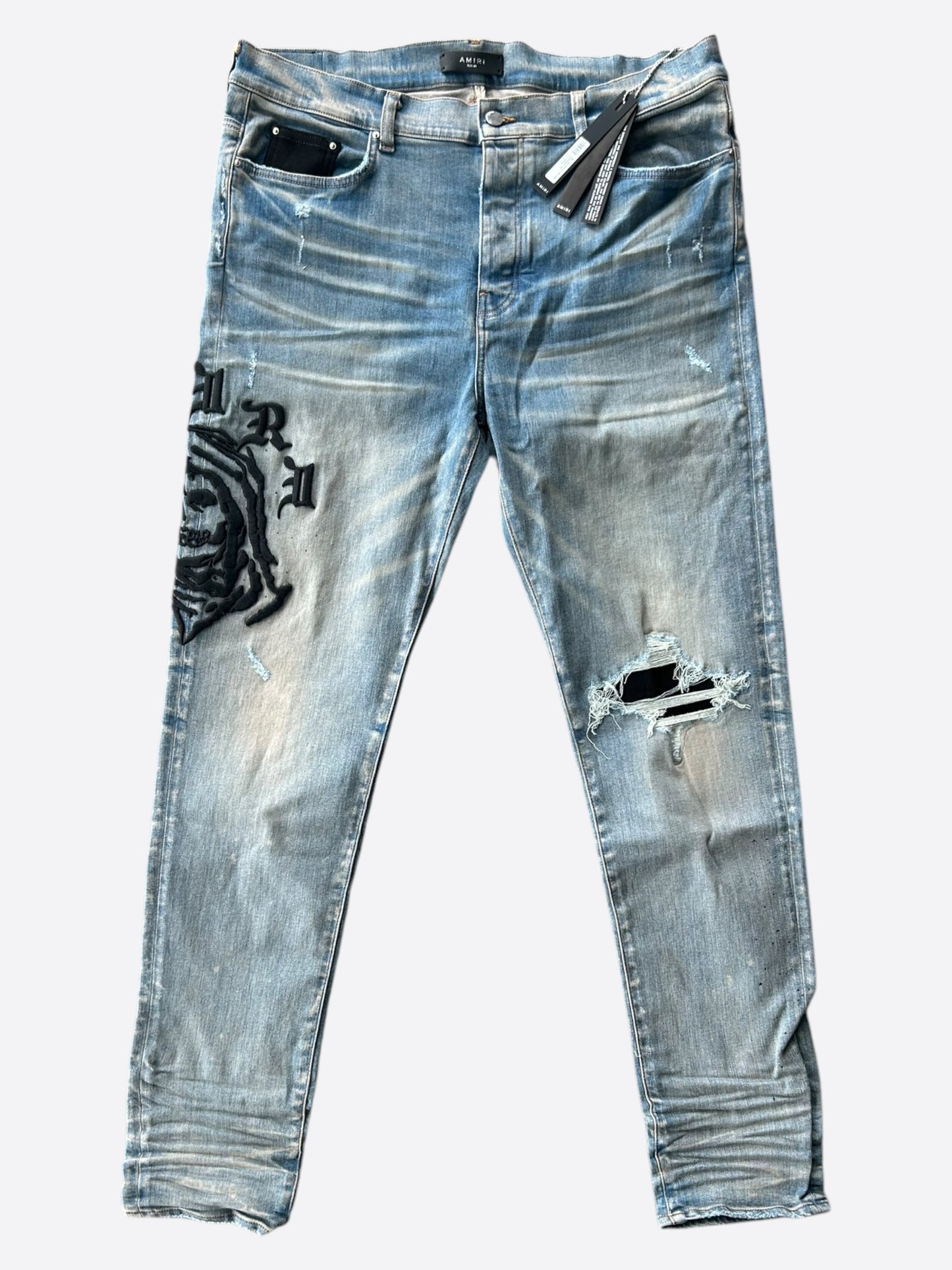 Amiri Wes Lang Clay Indigo & Black Reaper Jeans