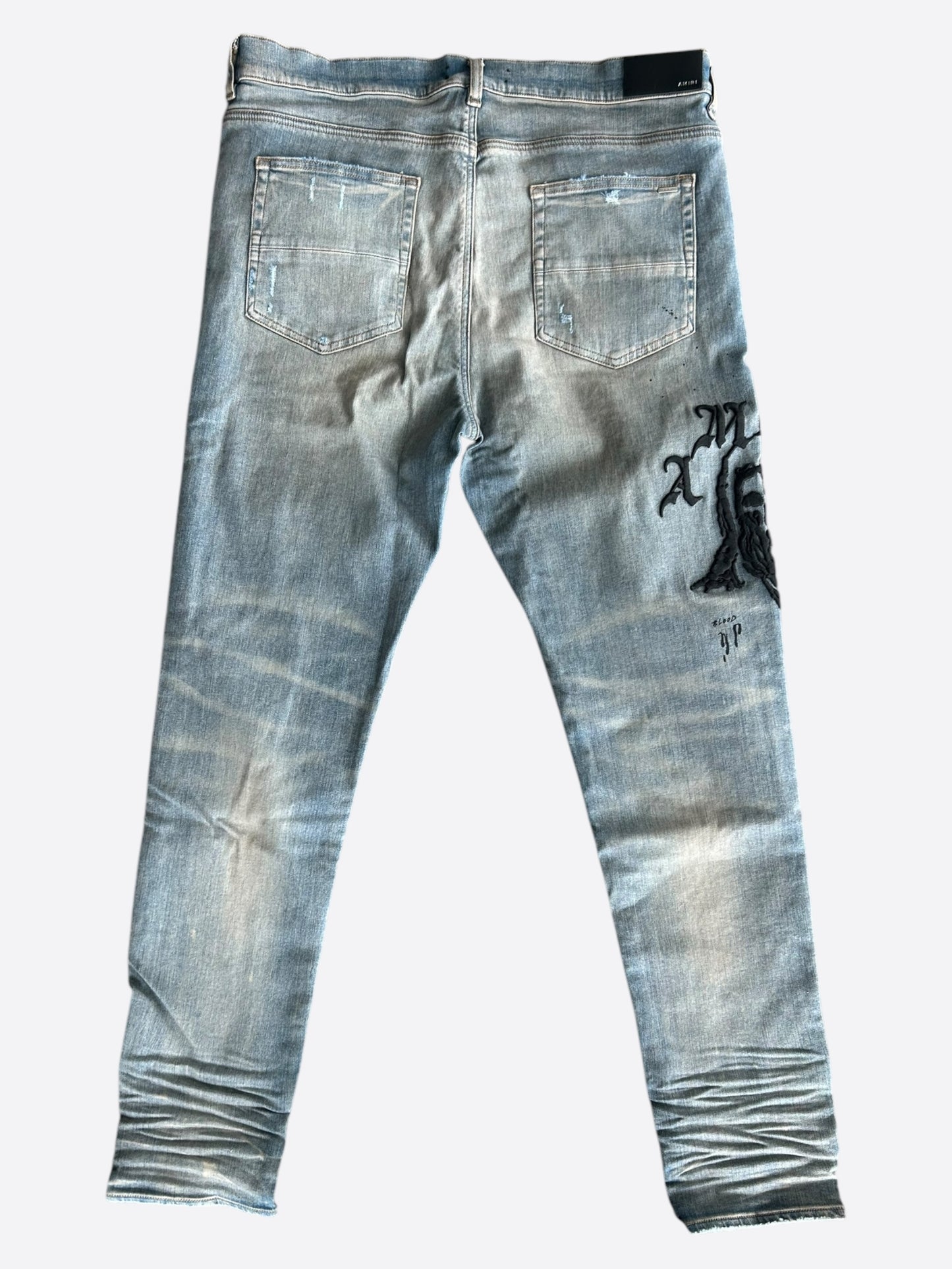 Amiri Wes Lang Clay Indigo & Black Reaper Jeans