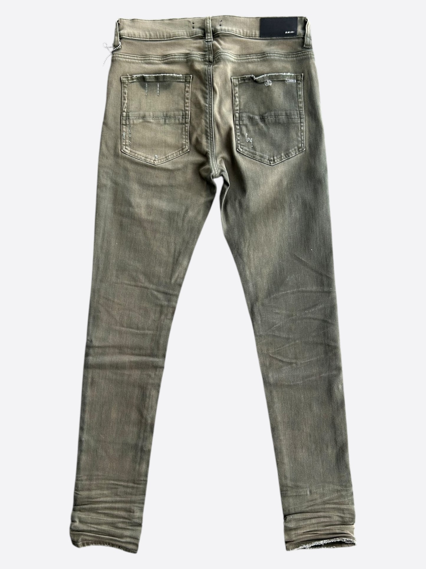 Amiri Military Green & Orange Patch MX1 Jeans