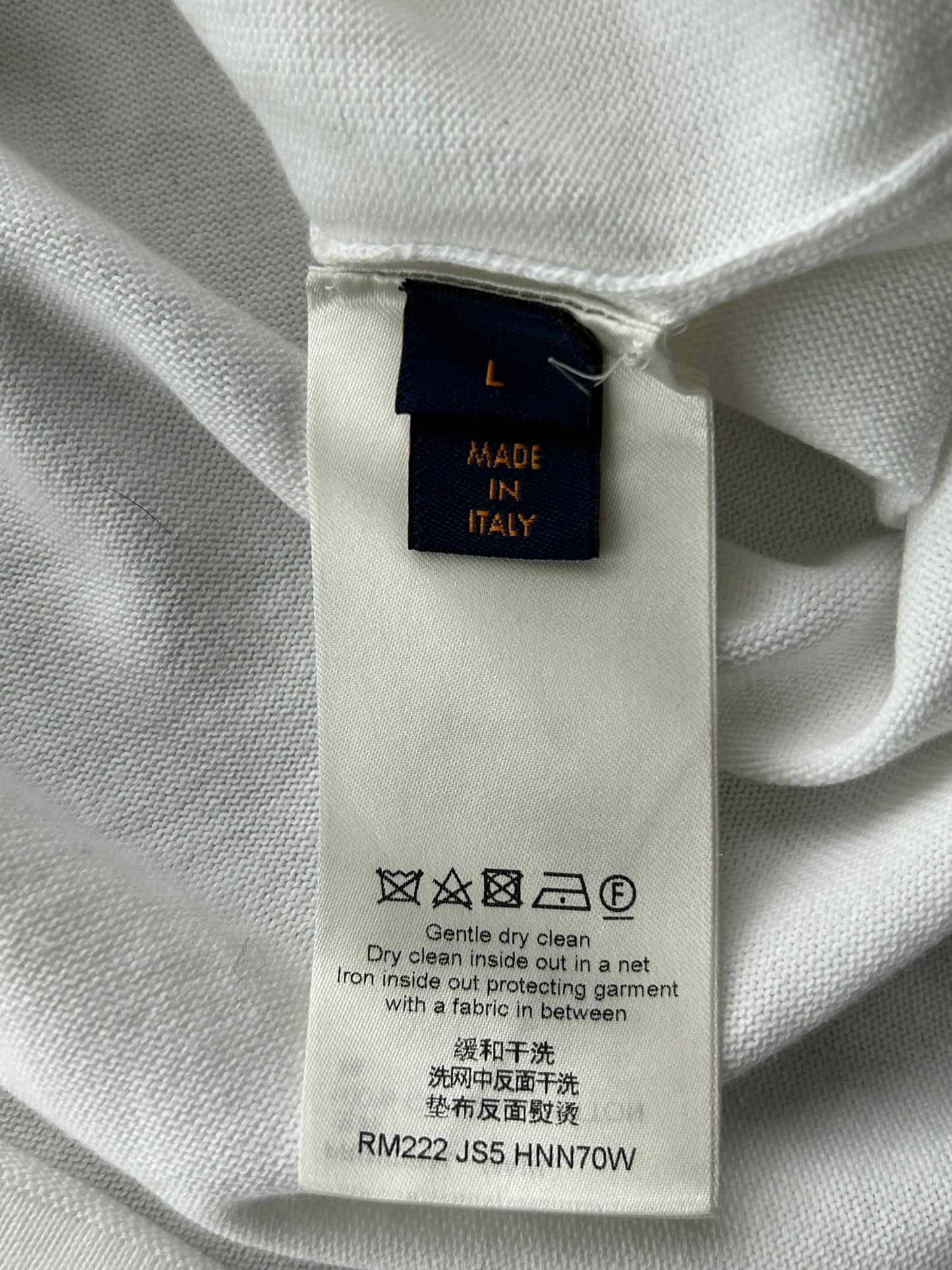 Louis Vuitton White & Blue Logo Intarsia T-Shirt