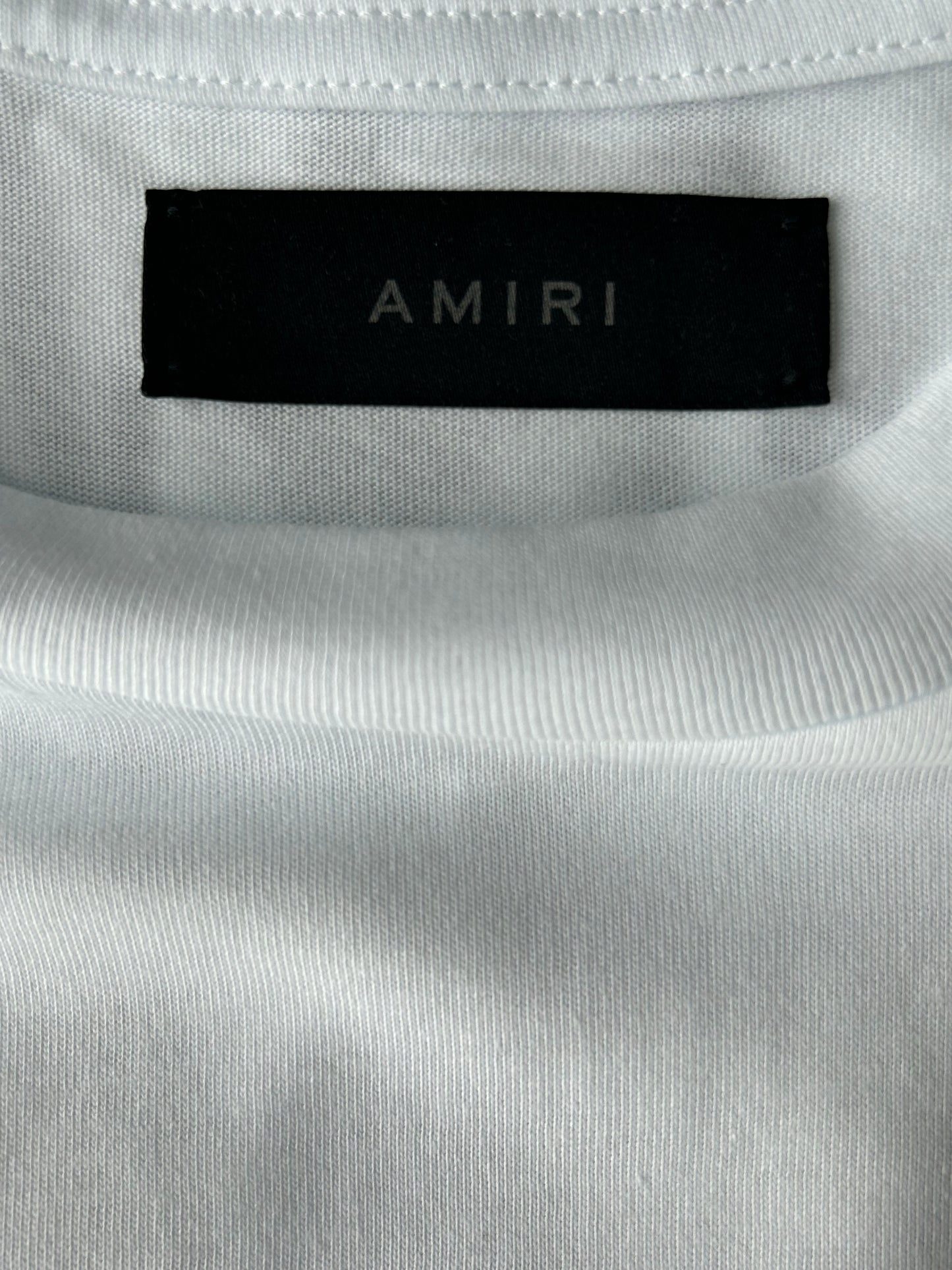 Amiri White Argyle Logo T-Shirt