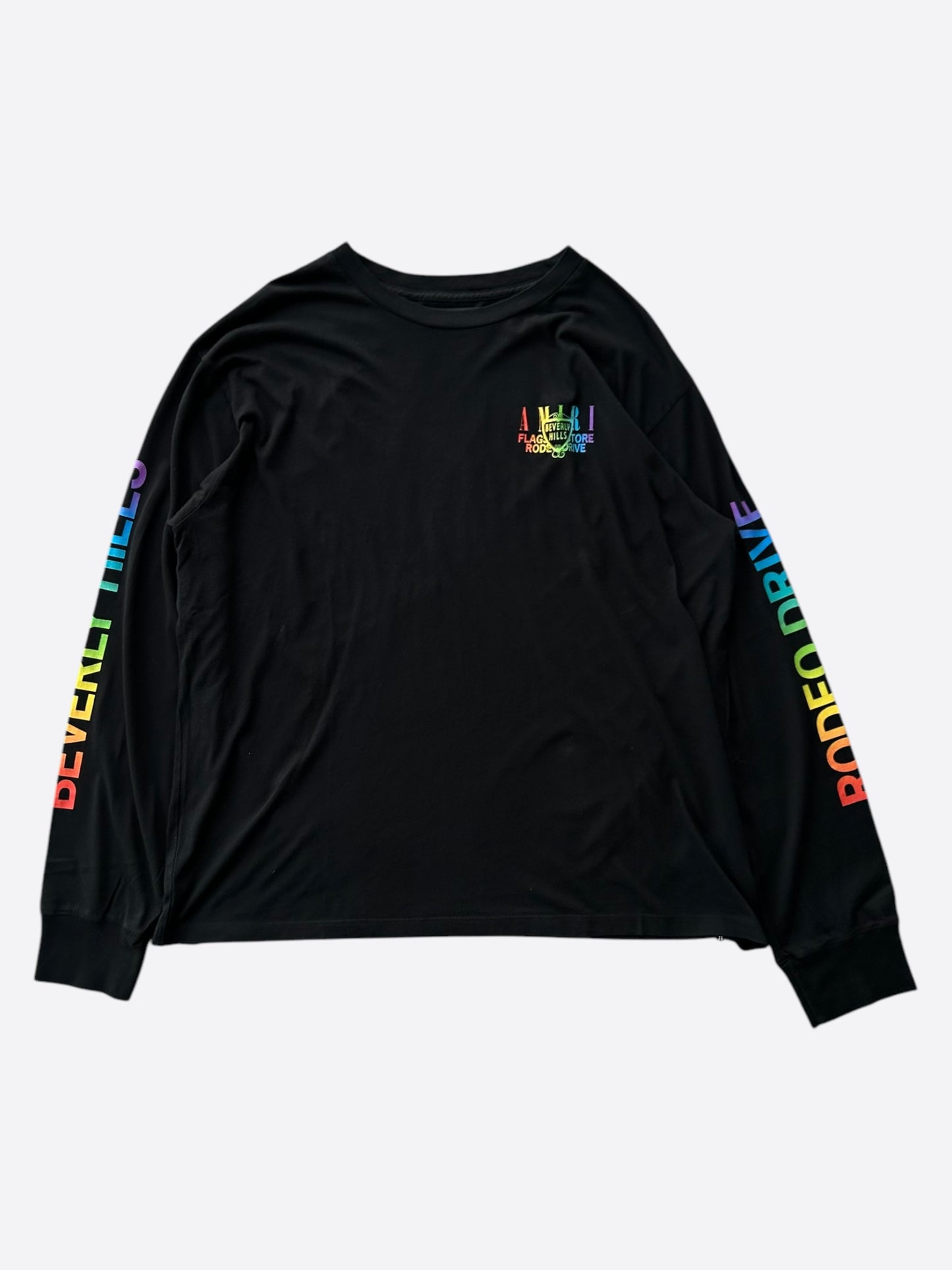 Amiri Black Rainbow Beverly Hills Longsleeve T-Shirt