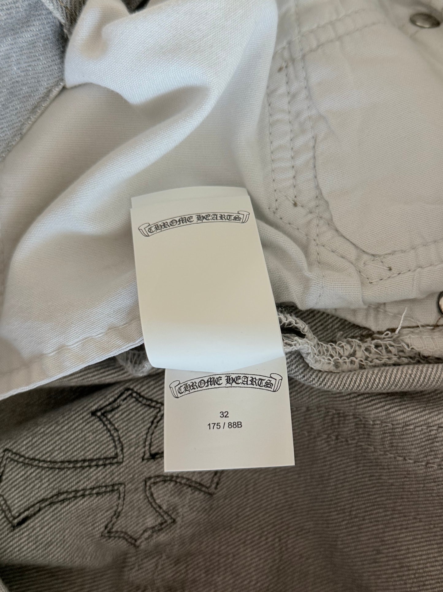 Chrome Hearts Levis Grey & Black Cross Patch Jeans