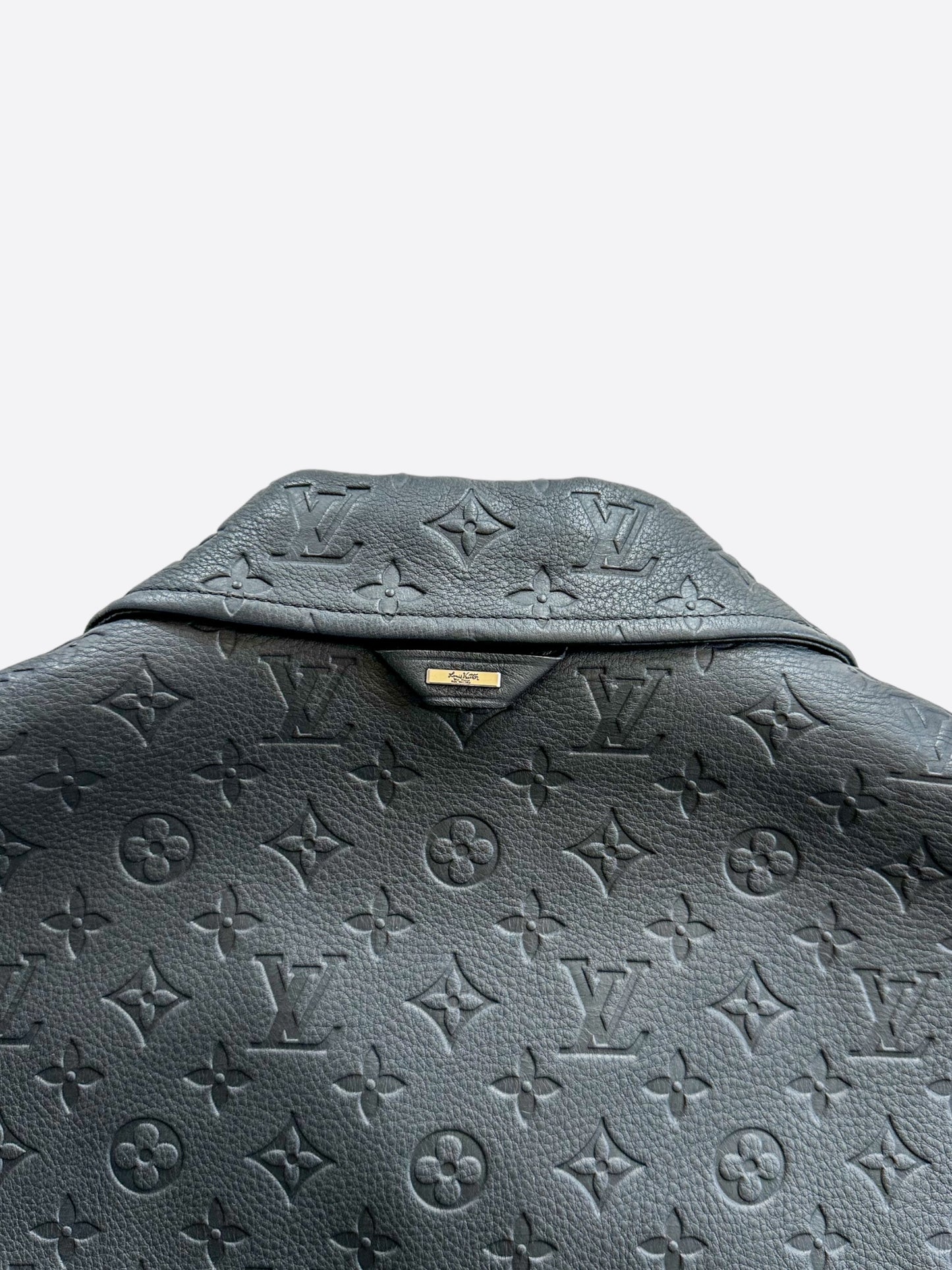 Louis Vuitton Black Embossed Monogram Leather Utility Jacket