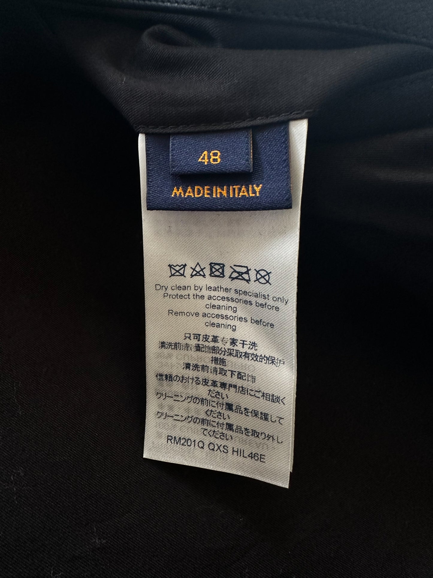 Louis Vuitton Black Embossed Monogram Leather Utility Jacket